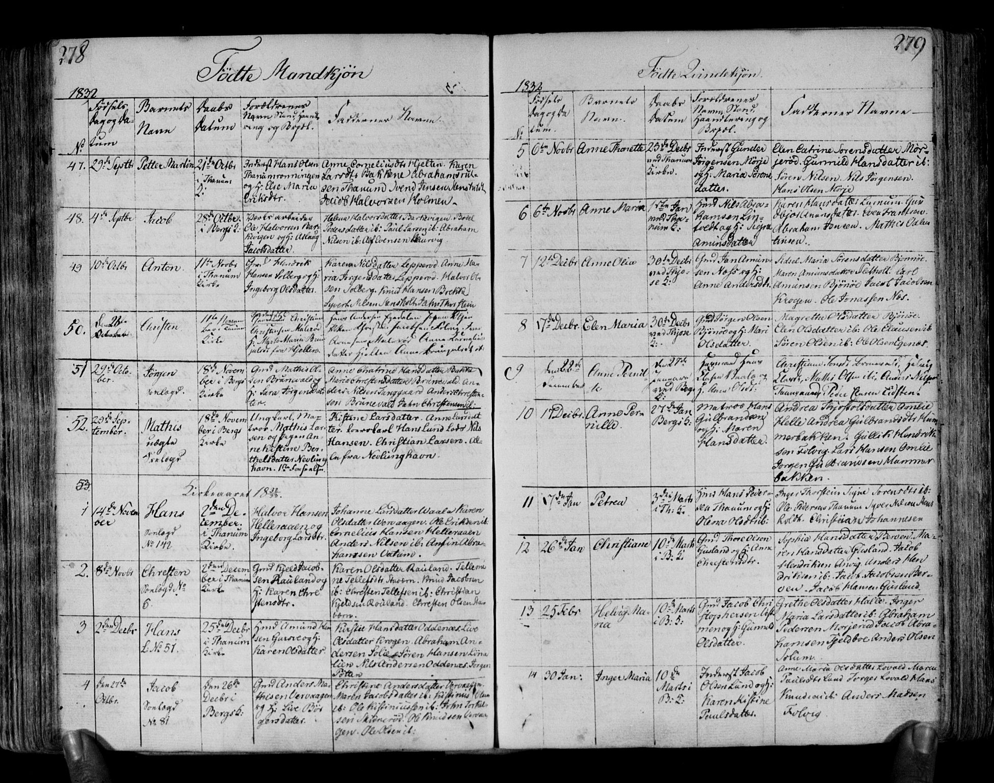 Brunlanes kirkebøker, AV/SAKO-A-342/F/Fa/L0002: Parish register (official) no. I 2, 1802-1834, p. 278-279