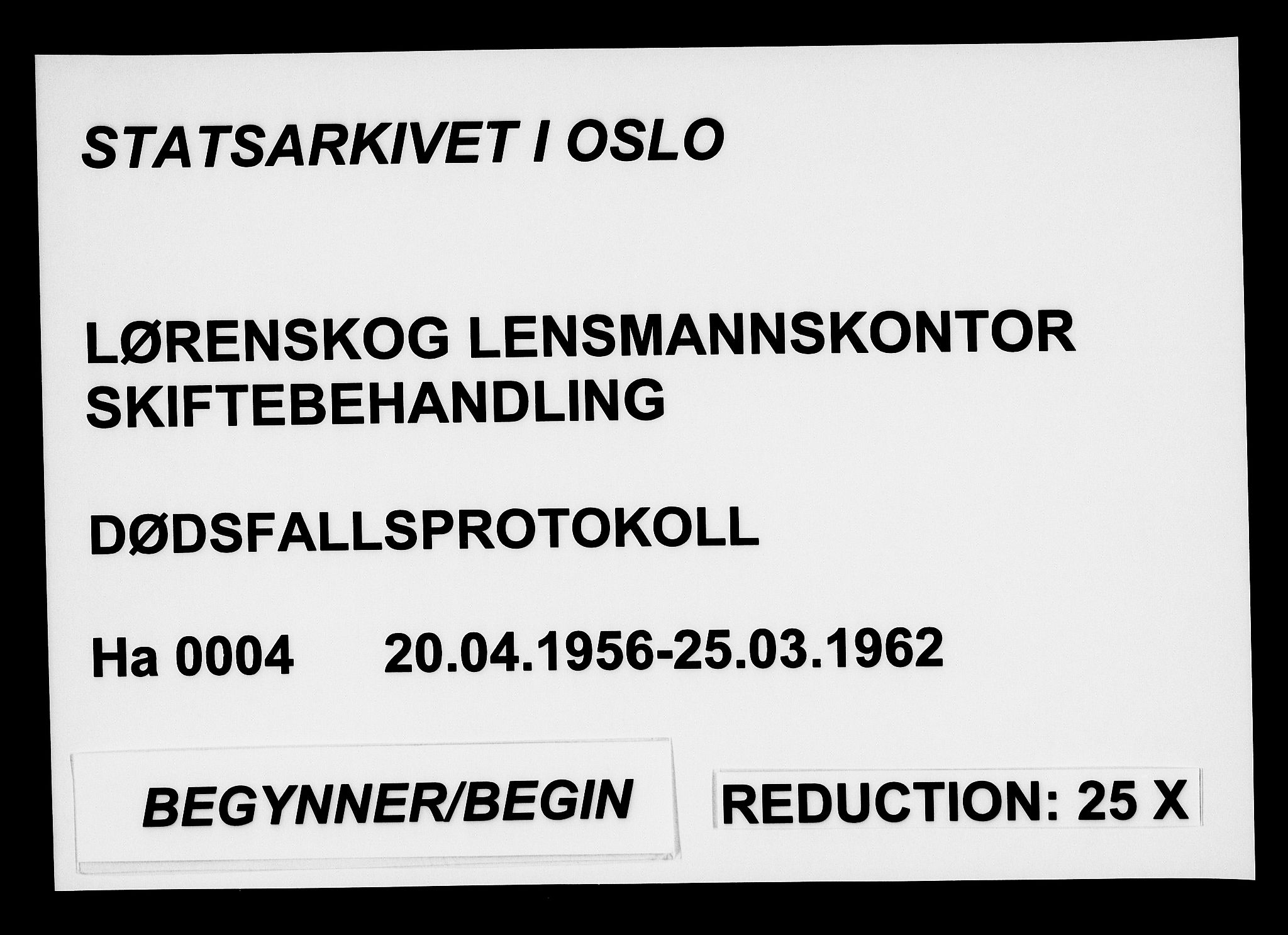 Lørenskog lensmannskontor, SAO/A-10551/H/Ha/L0004: Dødsfallsprotokoll, 1956-1962