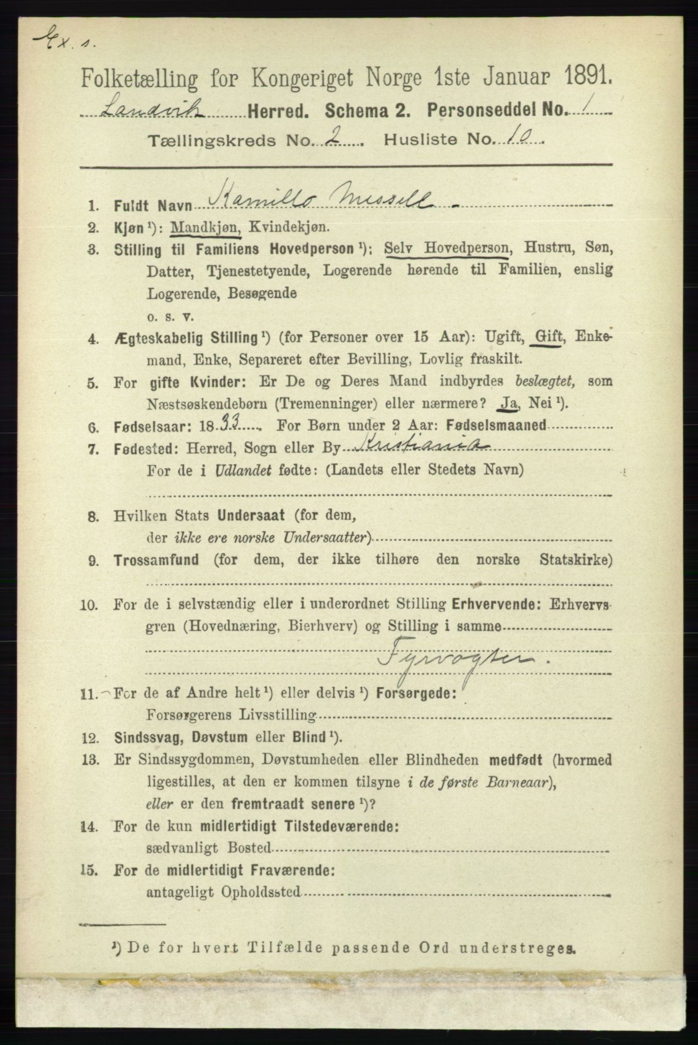 RA, Census 1891 for Nedenes amt: Gjenparter av personsedler for beslektede ektefeller, menn, 1891, p. 752