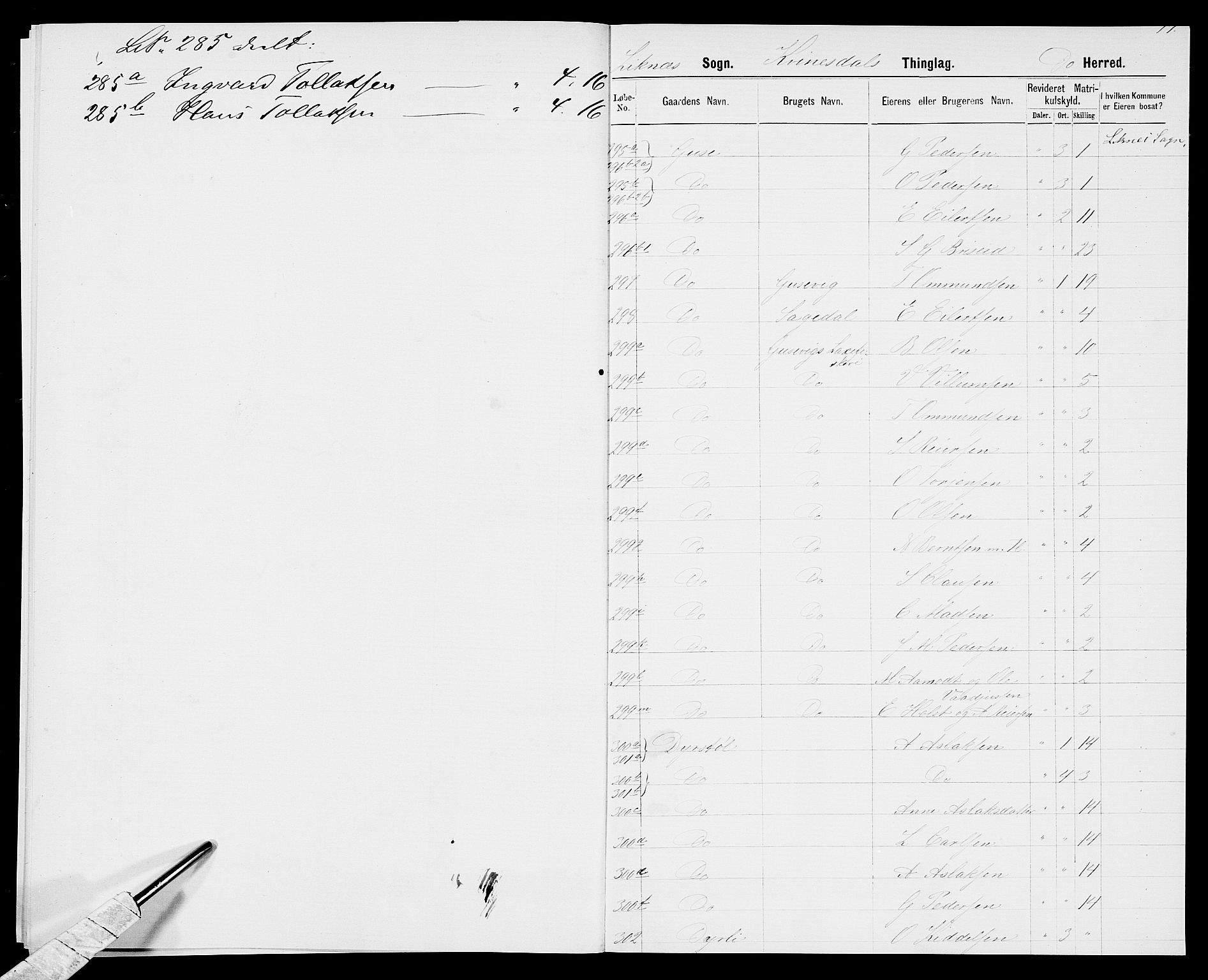 SAK, 1875 census for 1037P Kvinesdal, 1875, p. 18