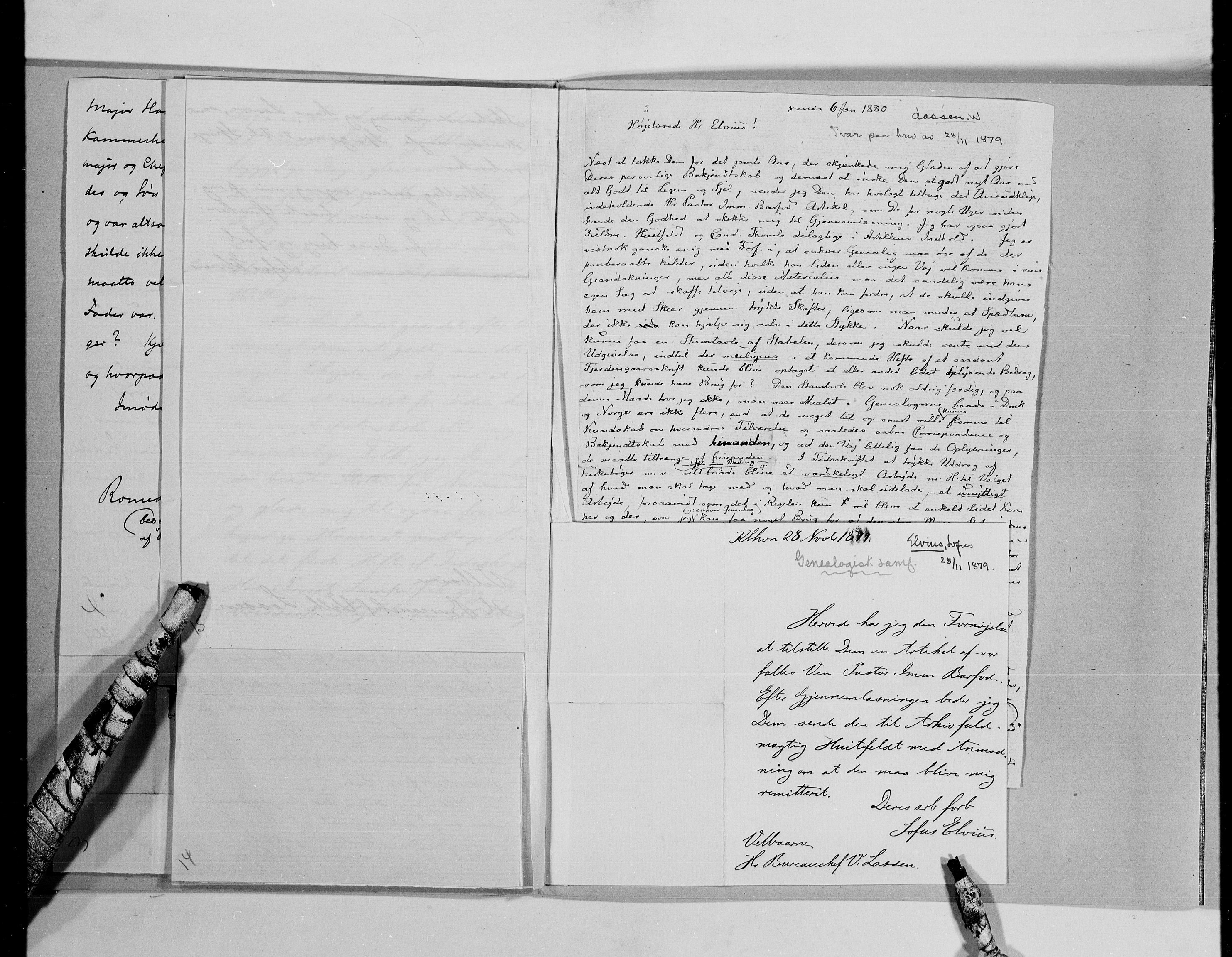Lassens samlinger, AV/RA-PA-0051/G/L0097: Alfabetisk ordnede brev til Wilhelm Lassen: Fabritius - Grønvold, 1815-1907, p. 102