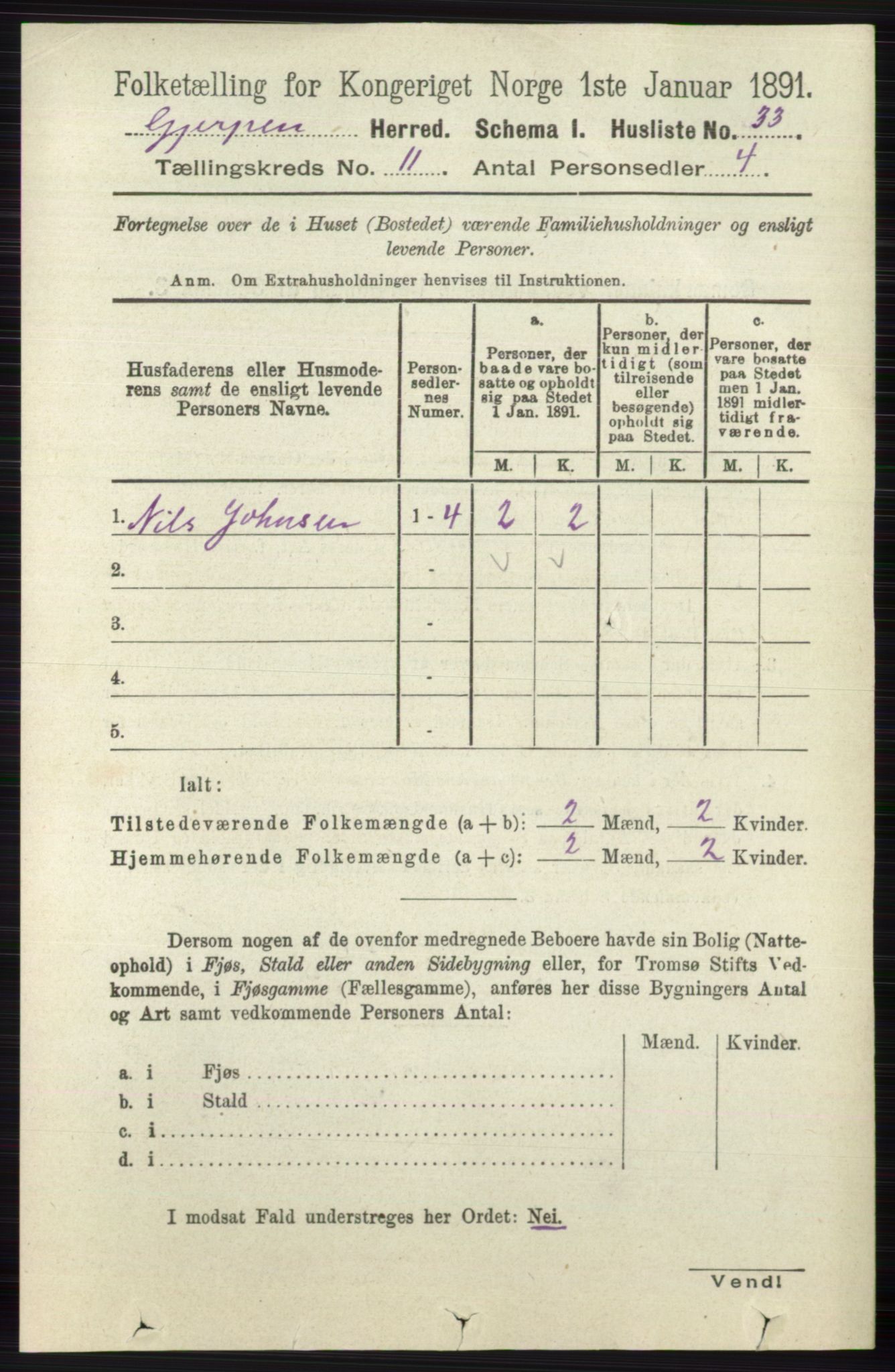 RA, 1891 census for 0812 Gjerpen, 1891, p. 6532