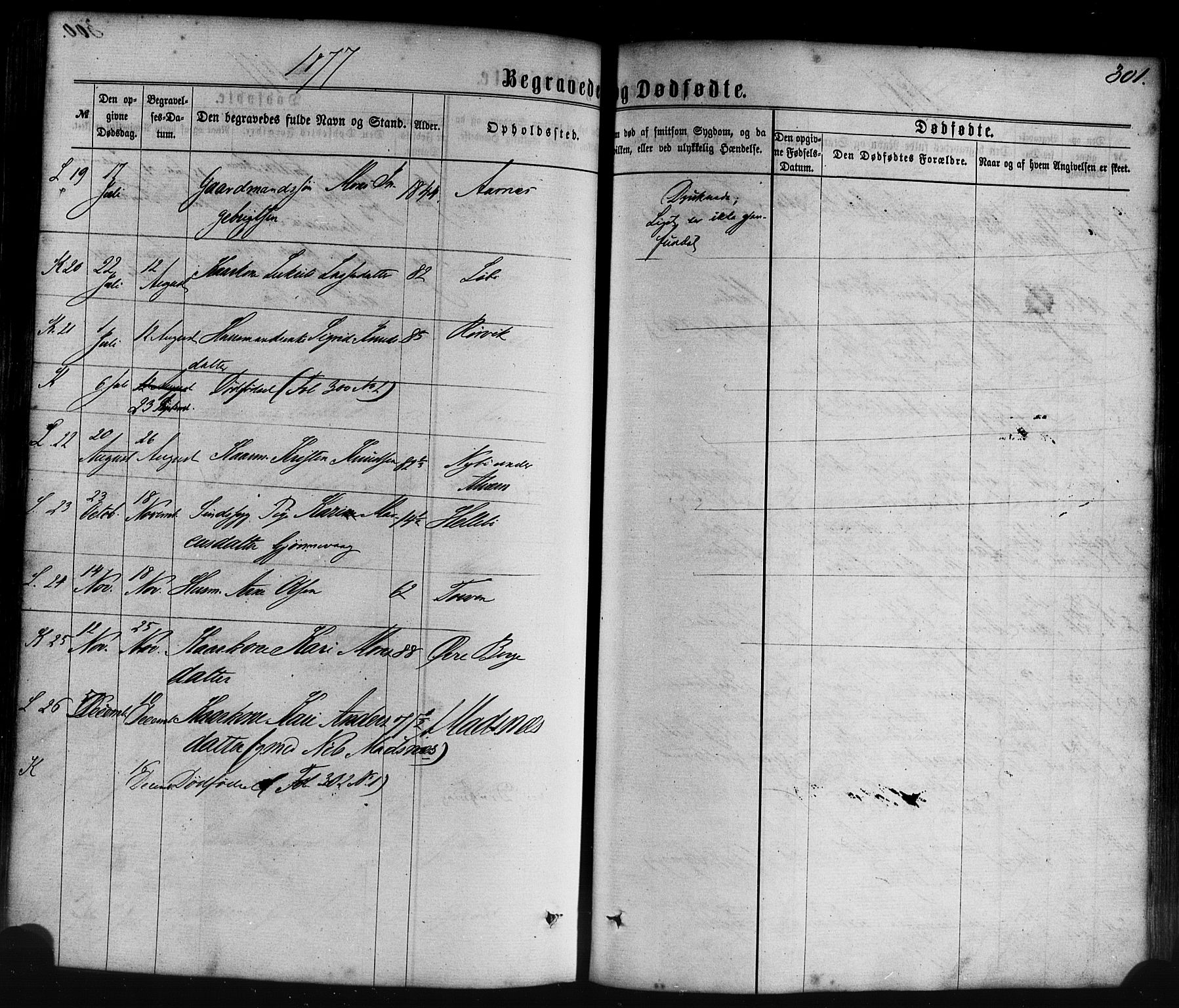 Lavik sokneprestembete, SAB/A-80901: Parish register (official) no. A 4, 1864-1881, p. 301