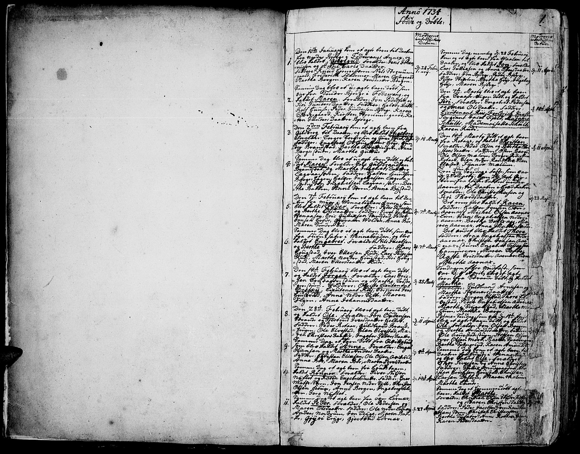 Ringebu prestekontor, SAH/PREST-082/H/Ha/Haa/L0002: Parish register (official) no. 2, 1734-1780, p. 0-1