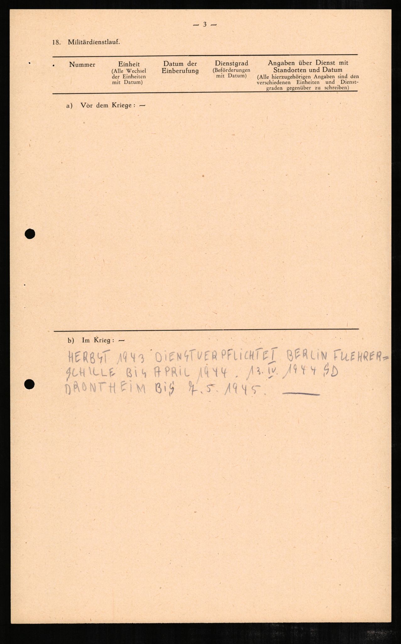 Forsvaret, Forsvarets overkommando II, AV/RA-RAFA-3915/D/Db/L0004: CI Questionaires. Tyske okkupasjonsstyrker i Norge. Tyskere., 1945-1946, p. 87