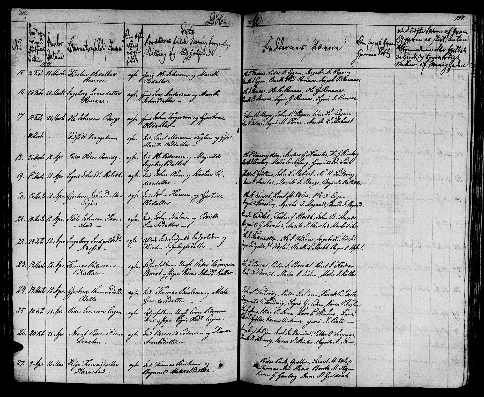 Ministerialprotokoller, klokkerbøker og fødselsregistre - Sør-Trøndelag, SAT/A-1456/695/L1143: Parish register (official) no. 695A05 /1, 1824-1842, p. 157