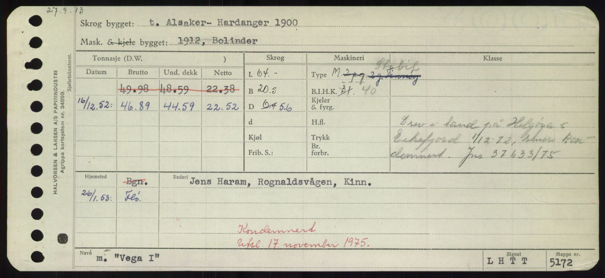 Sjøfartsdirektoratet med forløpere, Skipsmålingen, AV/RA-S-1627/H/Hd/L0040: Fartøy, U-Ve, p. 463