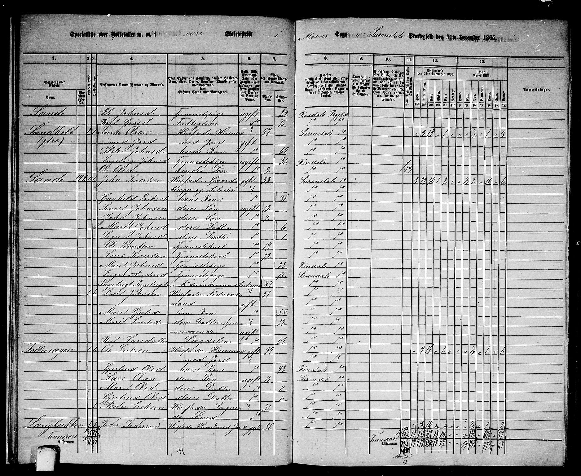 RA, 1865 census for Surnadal, 1865, p. 17