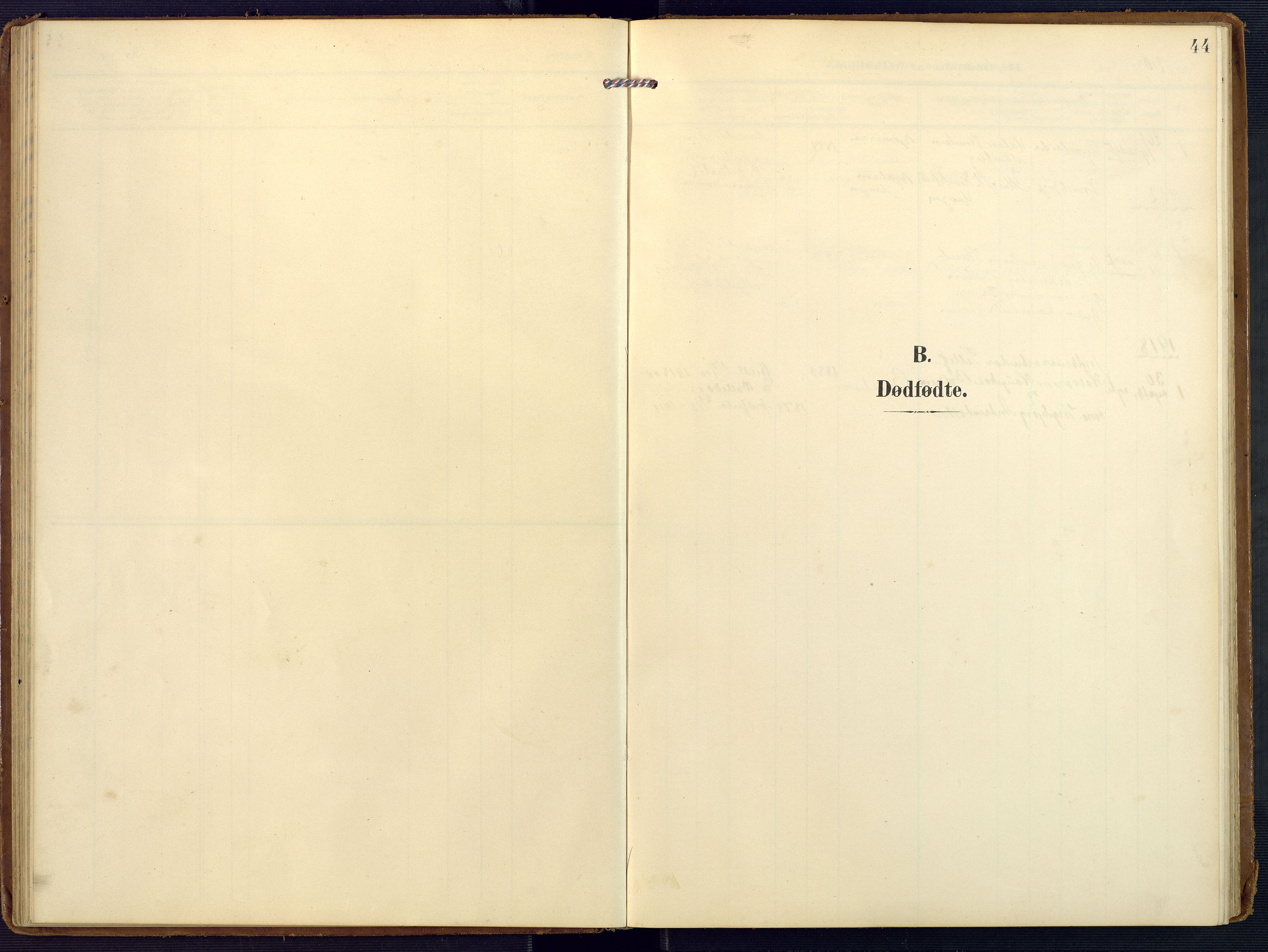 Valle sokneprestkontor, SAK/1111-0044/F/Fa/Faa/L0002: Parish register (official) no. A 2, 1907-1919, p. 44