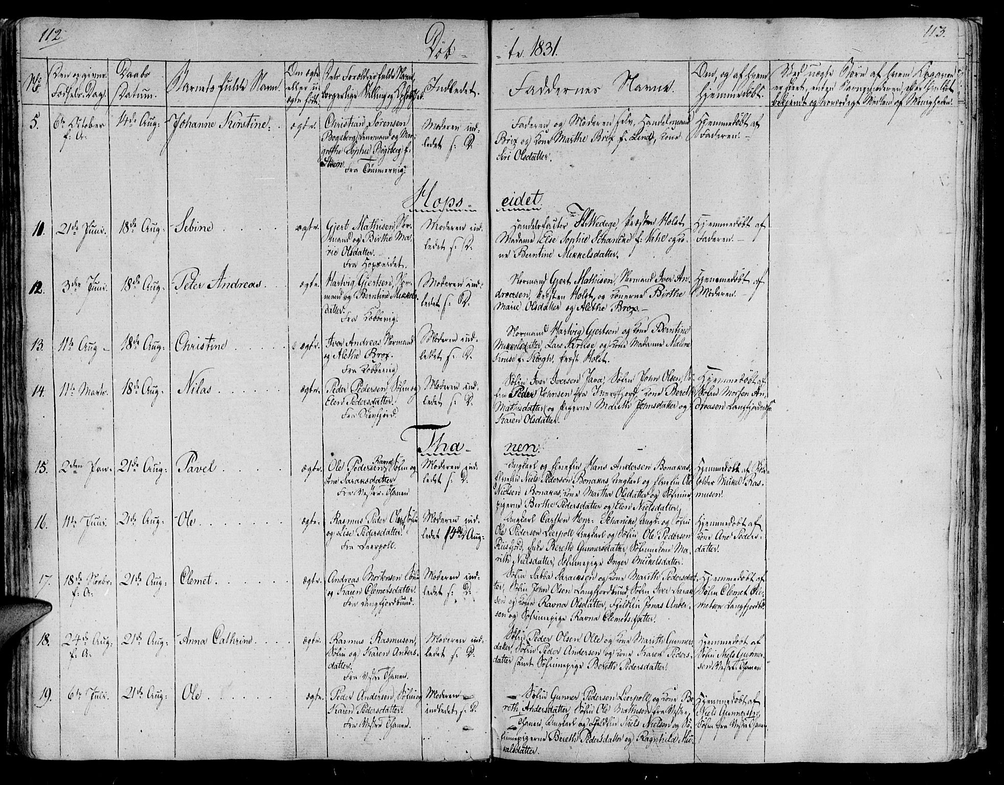 Lebesby sokneprestkontor, SATØ/S-1353/H/Ha/L0002kirke: Parish register (official) no. 2, 1816-1833, p. 112-113