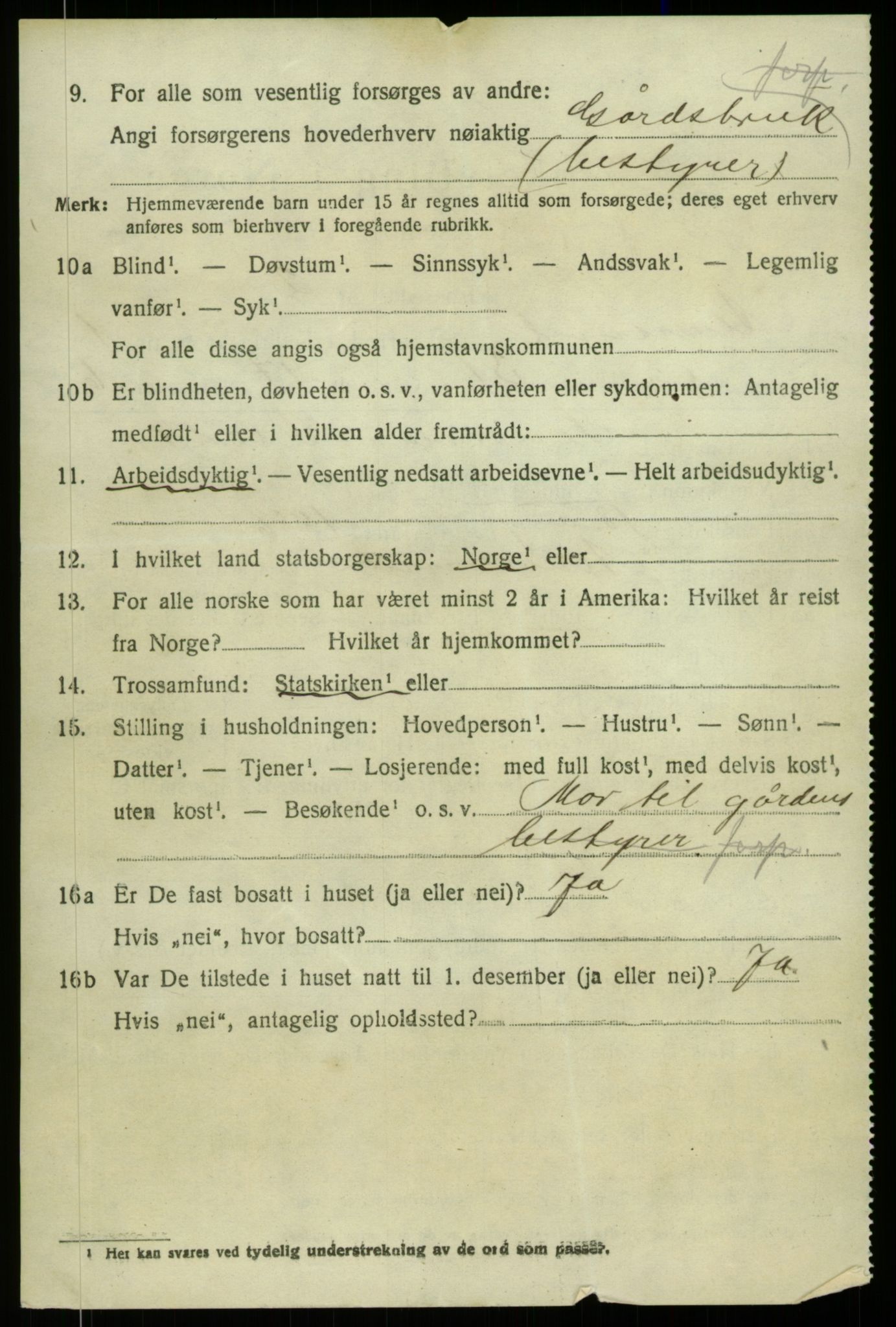 SAB, 1920 census for Alversund, 1920, p. 1549