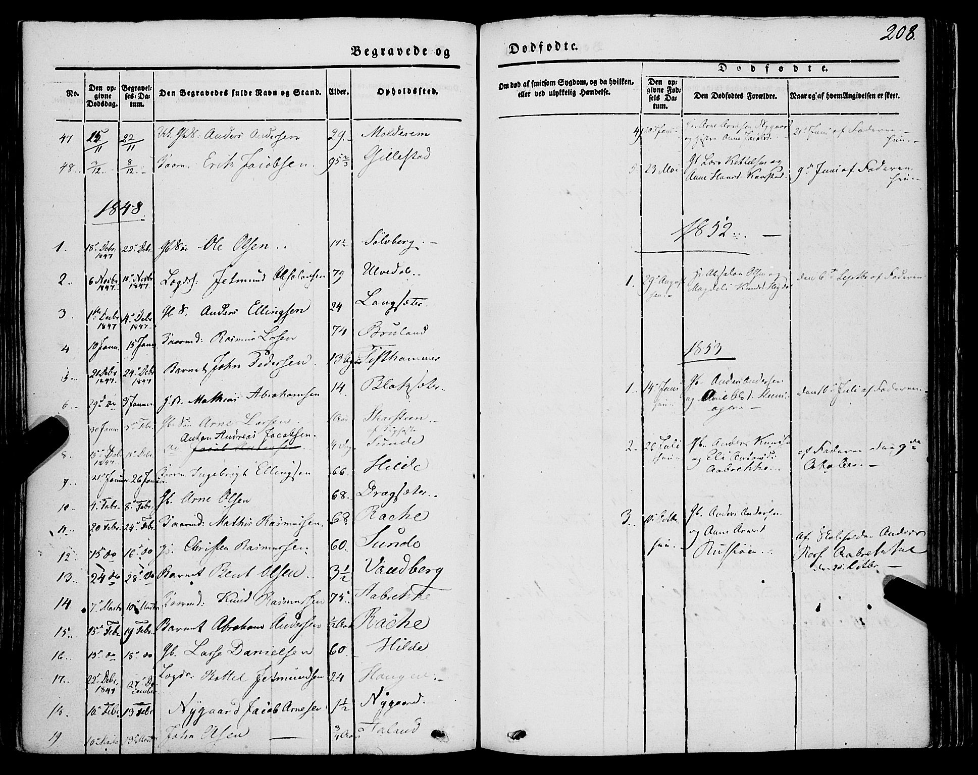 Innvik sokneprestembete, SAB/A-80501: Parish register (official) no. A 5, 1847-1865, p. 208