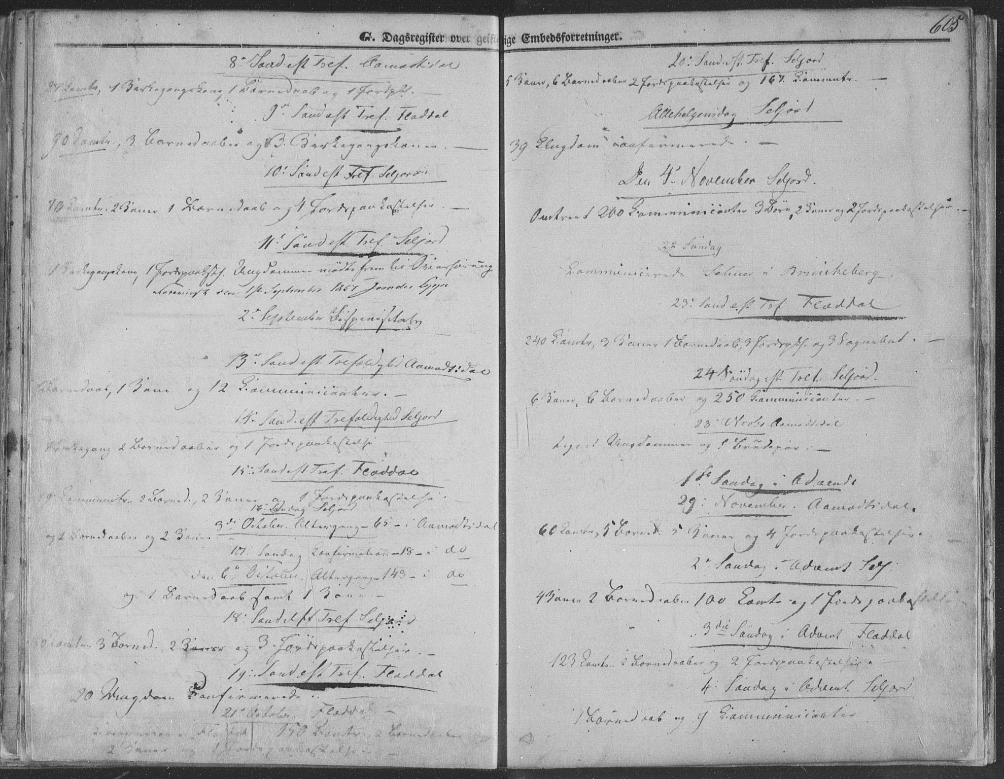 Seljord kirkebøker, SAKO/A-20/F/Fa/L012b: Parish register (official) no. I 12B, 1850-1865, p. 605