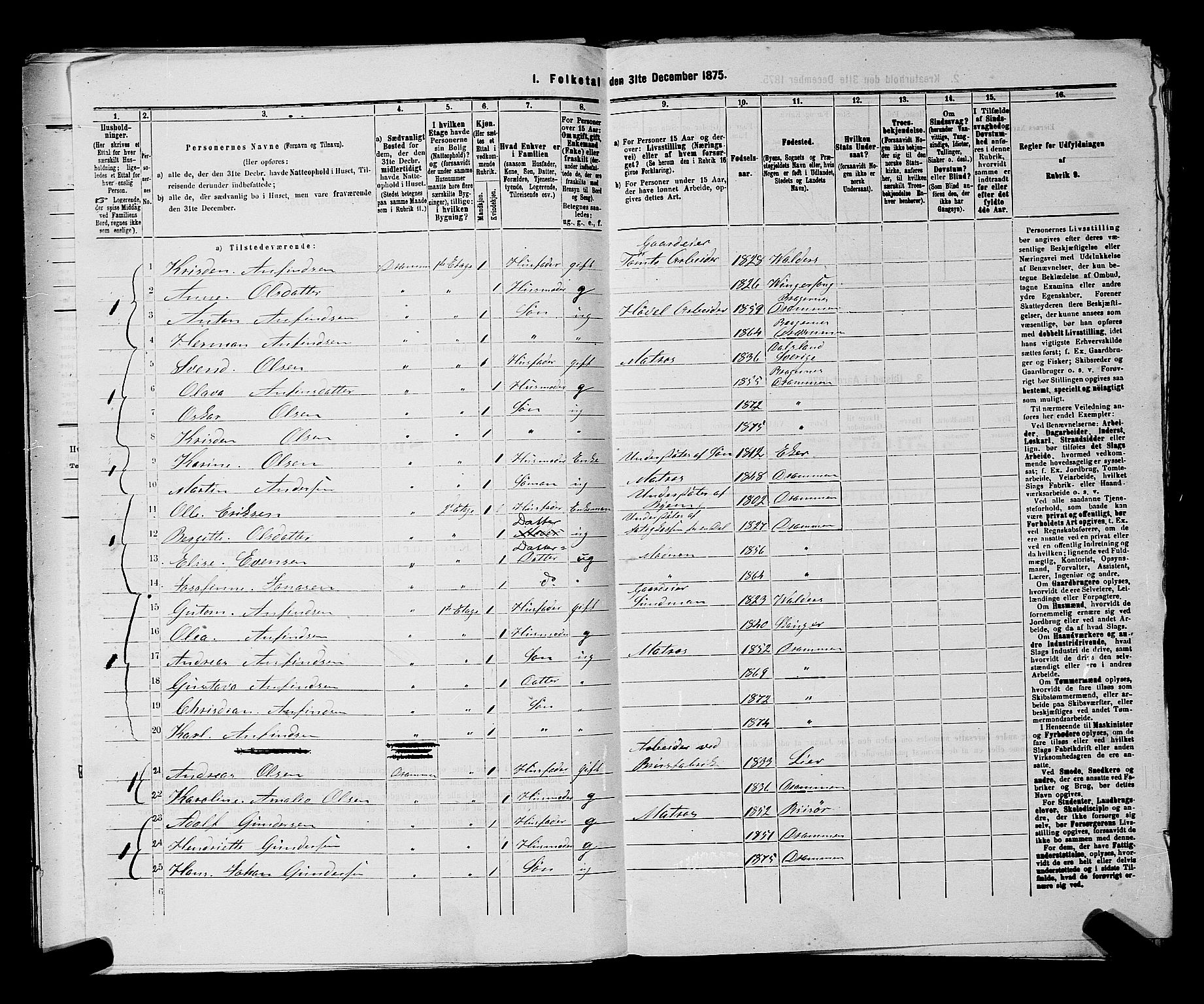 SAKO, 1875 census for 0602 Drammen, 1875, p. 1837