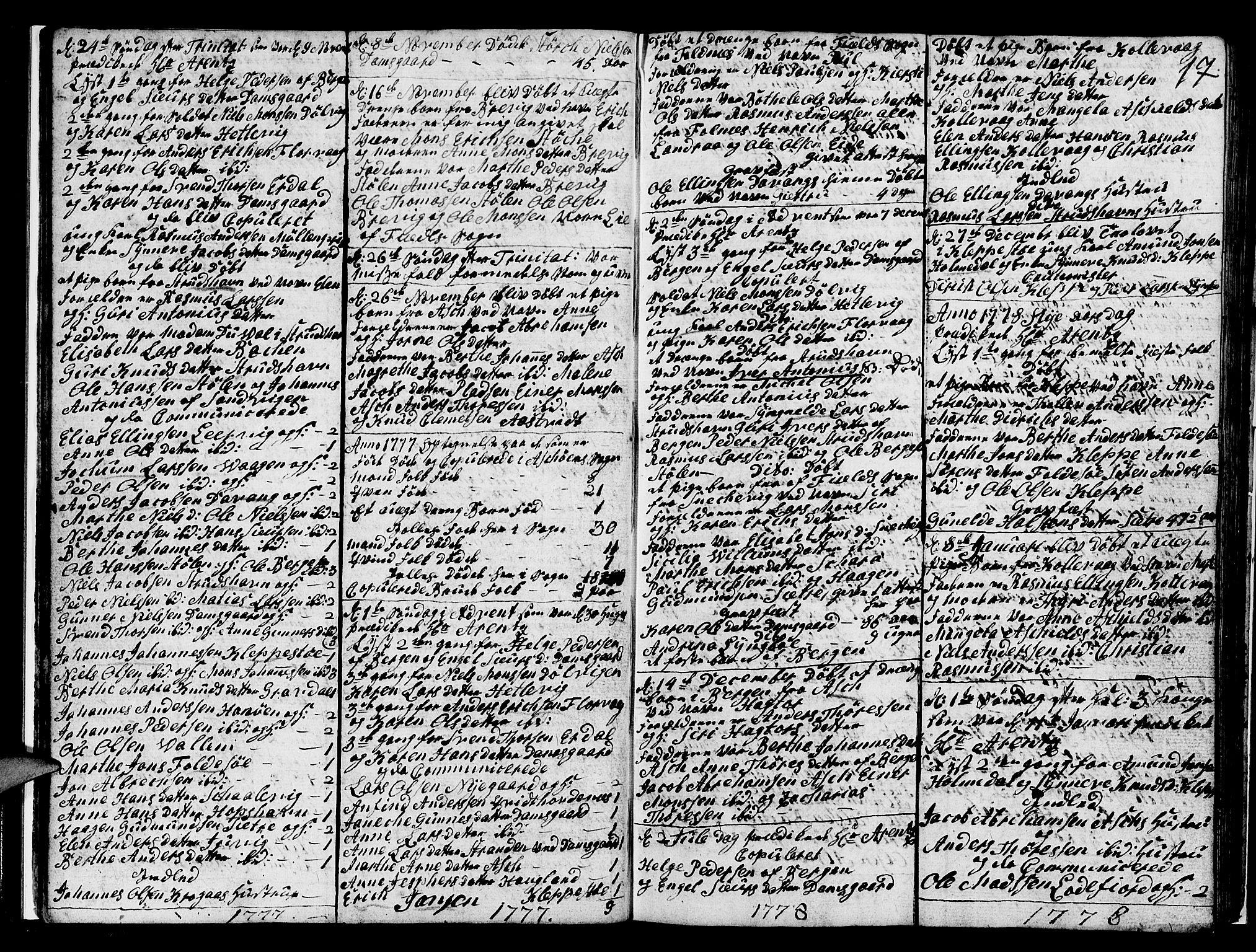 Askøy Sokneprestembete, SAB/A-74101/H/Ha/Hab/Haba/L0001: Parish register (copy) no. A 1, 1775-1792, p. 17