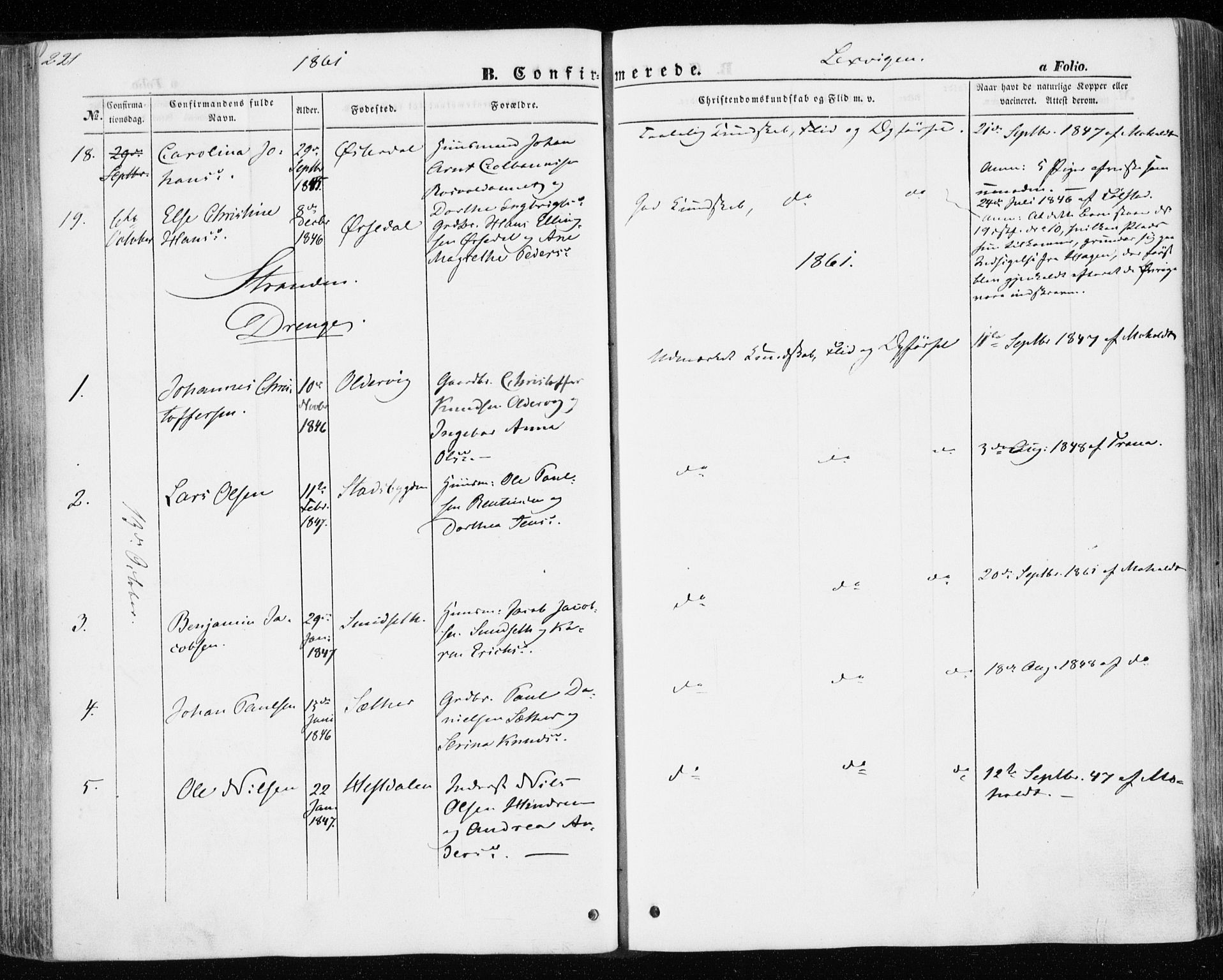 Ministerialprotokoller, klokkerbøker og fødselsregistre - Nord-Trøndelag, AV/SAT-A-1458/701/L0008: Parish register (official) no. 701A08 /1, 1854-1863, p. 221