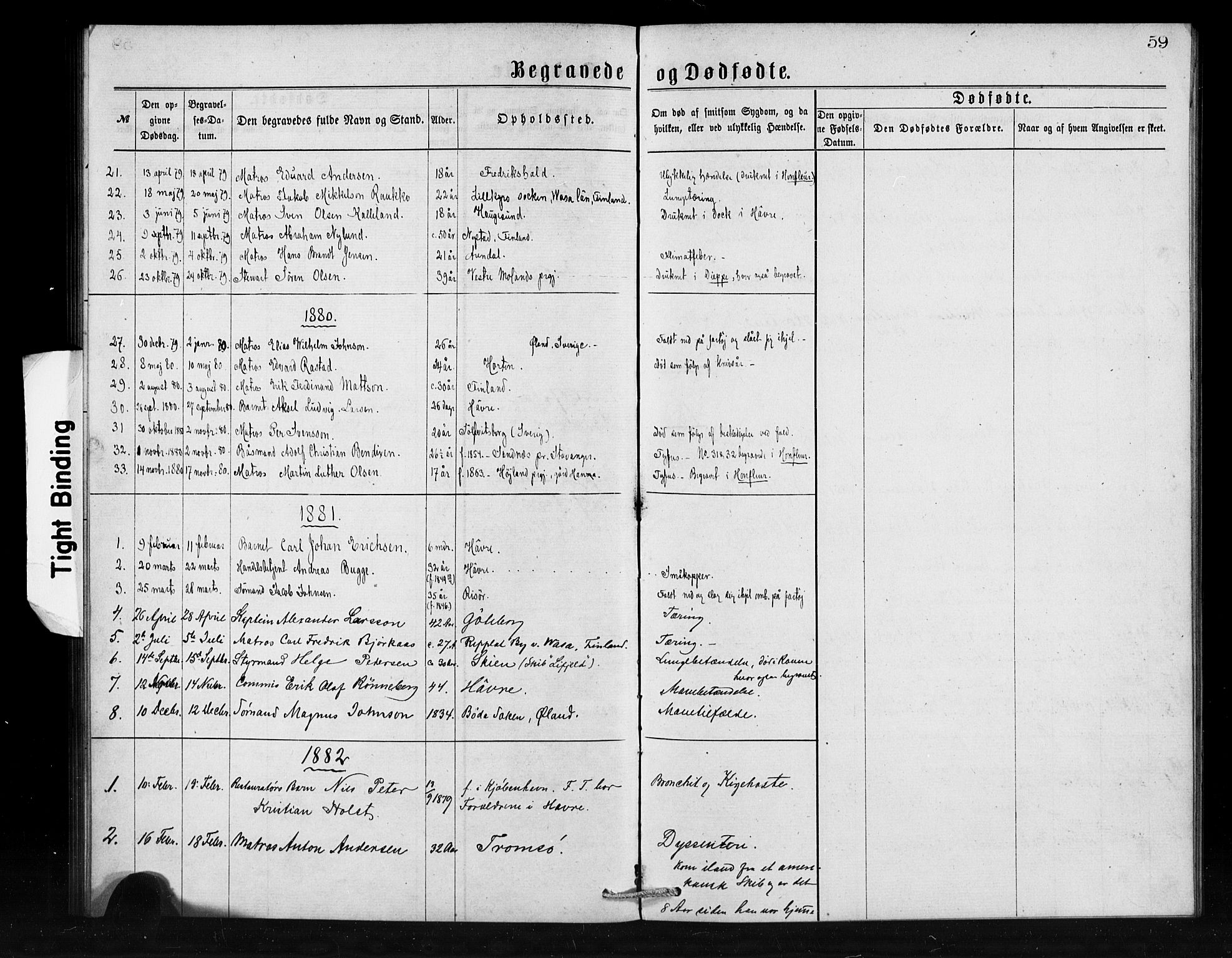 Den norske sjømannsmisjon i utlandet / Franske havner, SAB/SAB/PA-0108/H/Ha/Haa/L0001: Parish register (official) no. A 1, 1873-1889, p. 59