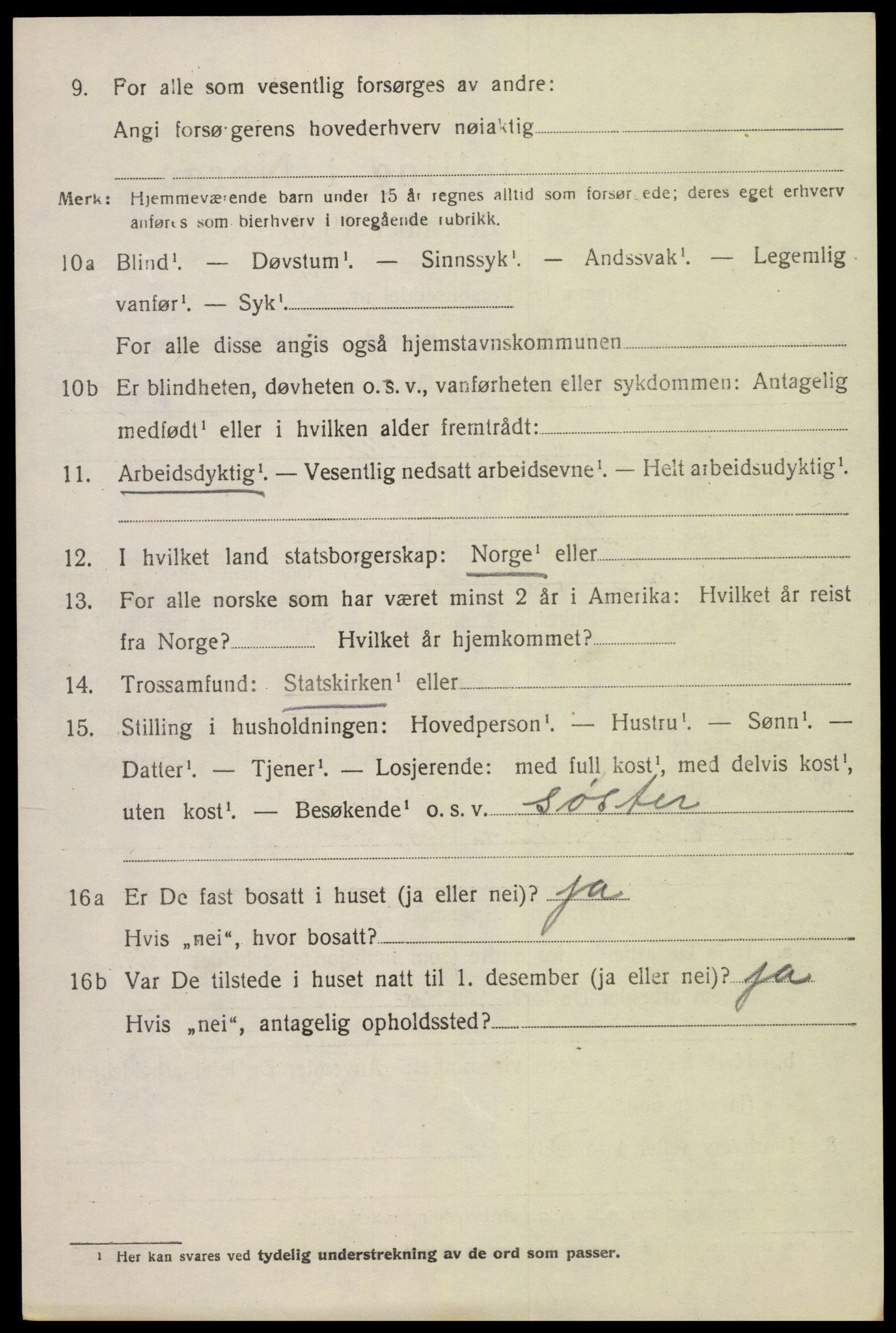 SAK, 1920 census for Lista, 1920, p. 13780