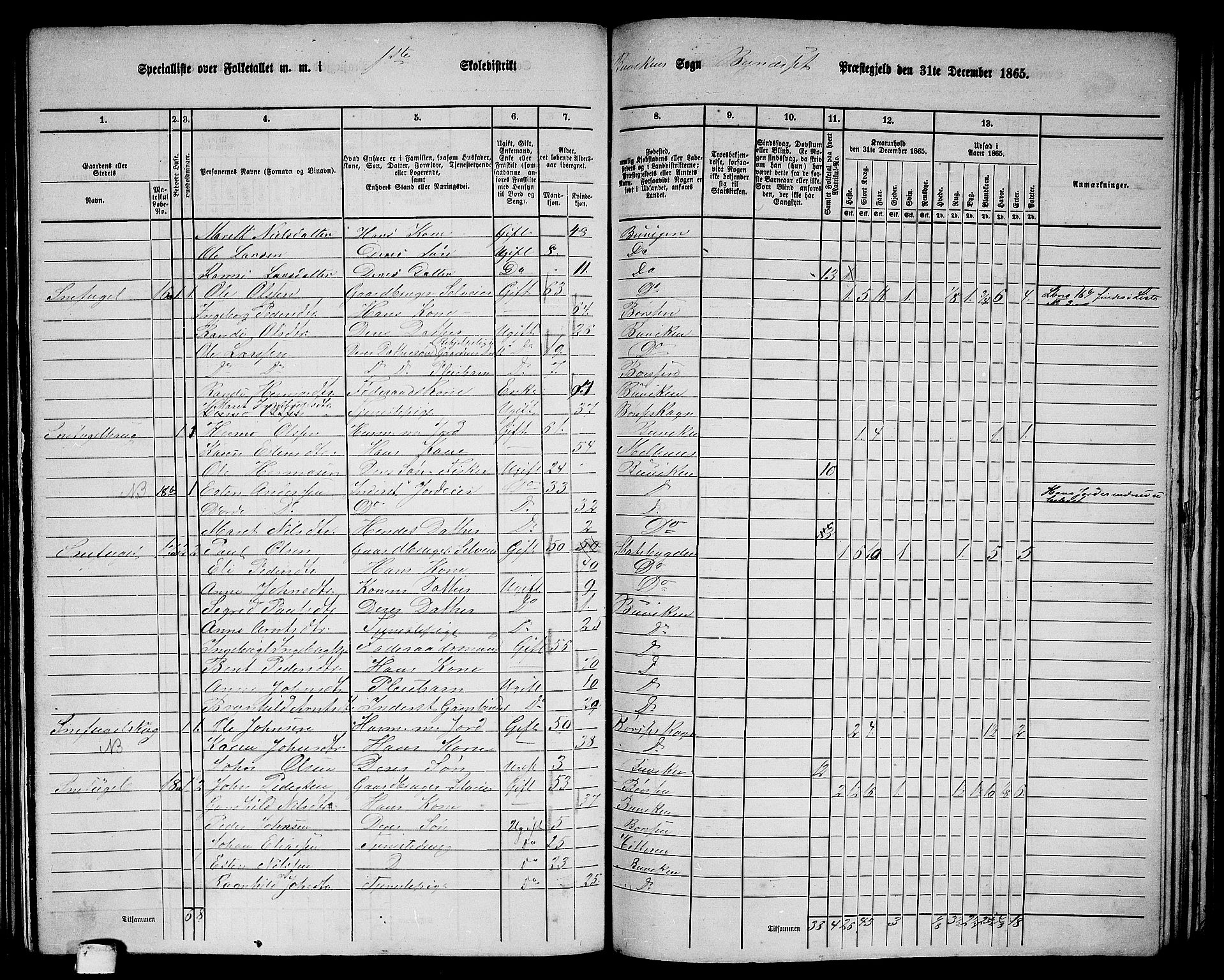 RA, 1865 census for Byneset, 1865, p. 30