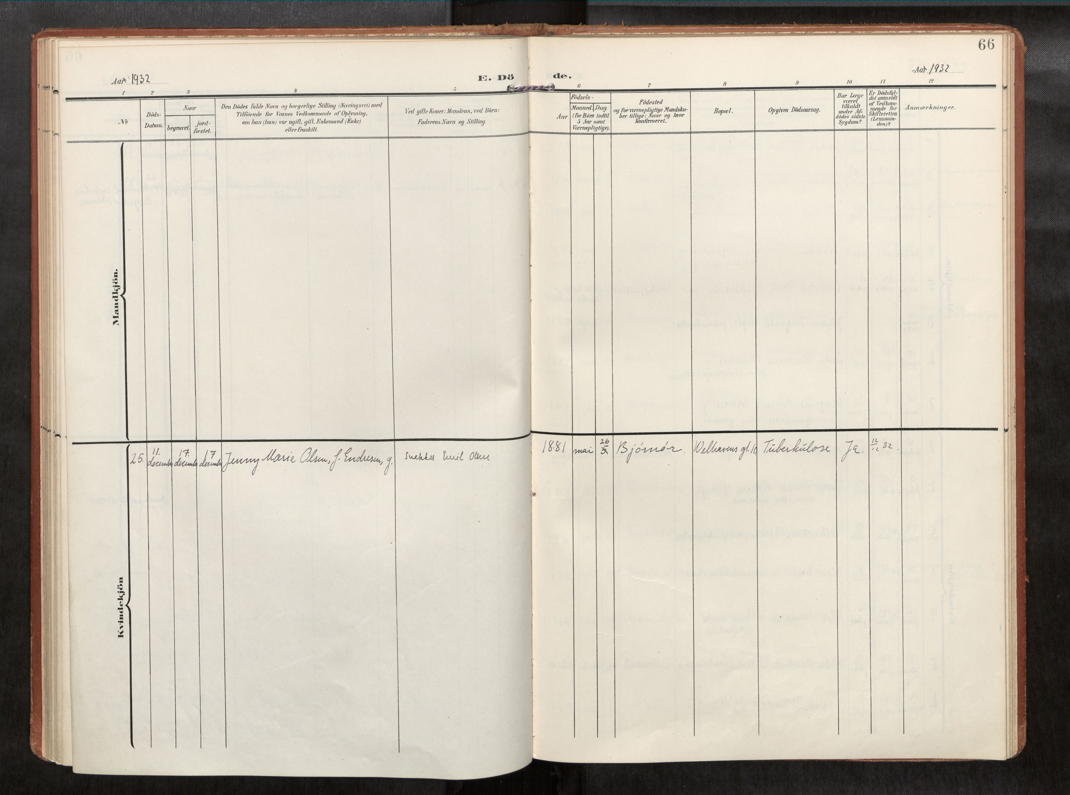 Ministerialprotokoller, klokkerbøker og fødselsregistre - Nord-Trøndelag, AV/SAT-A-1458/768/L0579b: Parish register (official) no. 768A15, 1908-1945, p. 66