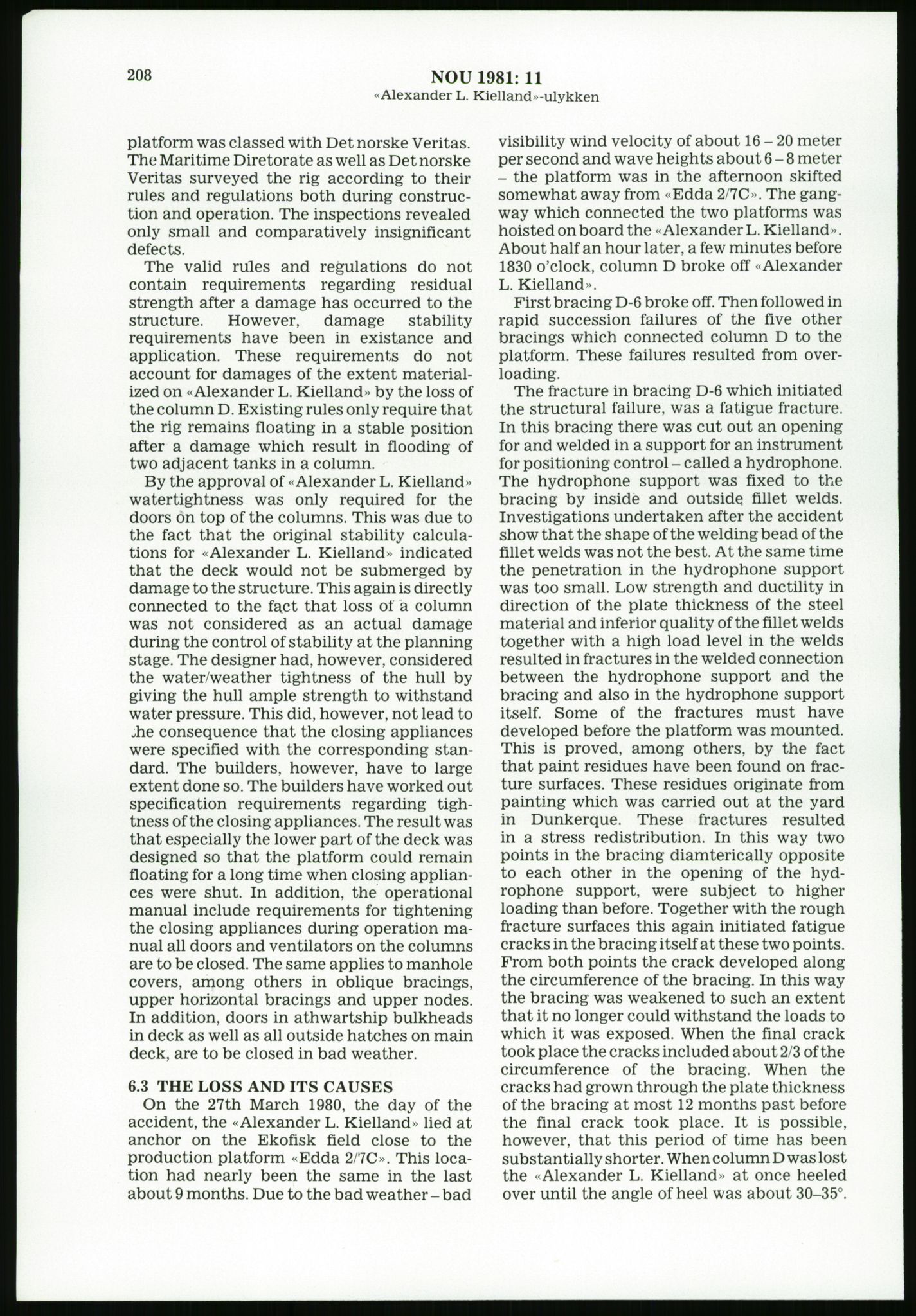 Justisdepartementet, Granskningskommisjonen ved Alexander Kielland-ulykken 27.3.1980, AV/RA-S-1165/D/L0023: Æ Øvrige Pentagone-rigger (Doku.liste + Æ1-Æ2, Æ4 av 4  - Æ3 mangler)/ ALK - SINTEF-undersøkelse av bruddflater og materialer (STF01 F80008), 1980-1981, p. 30
