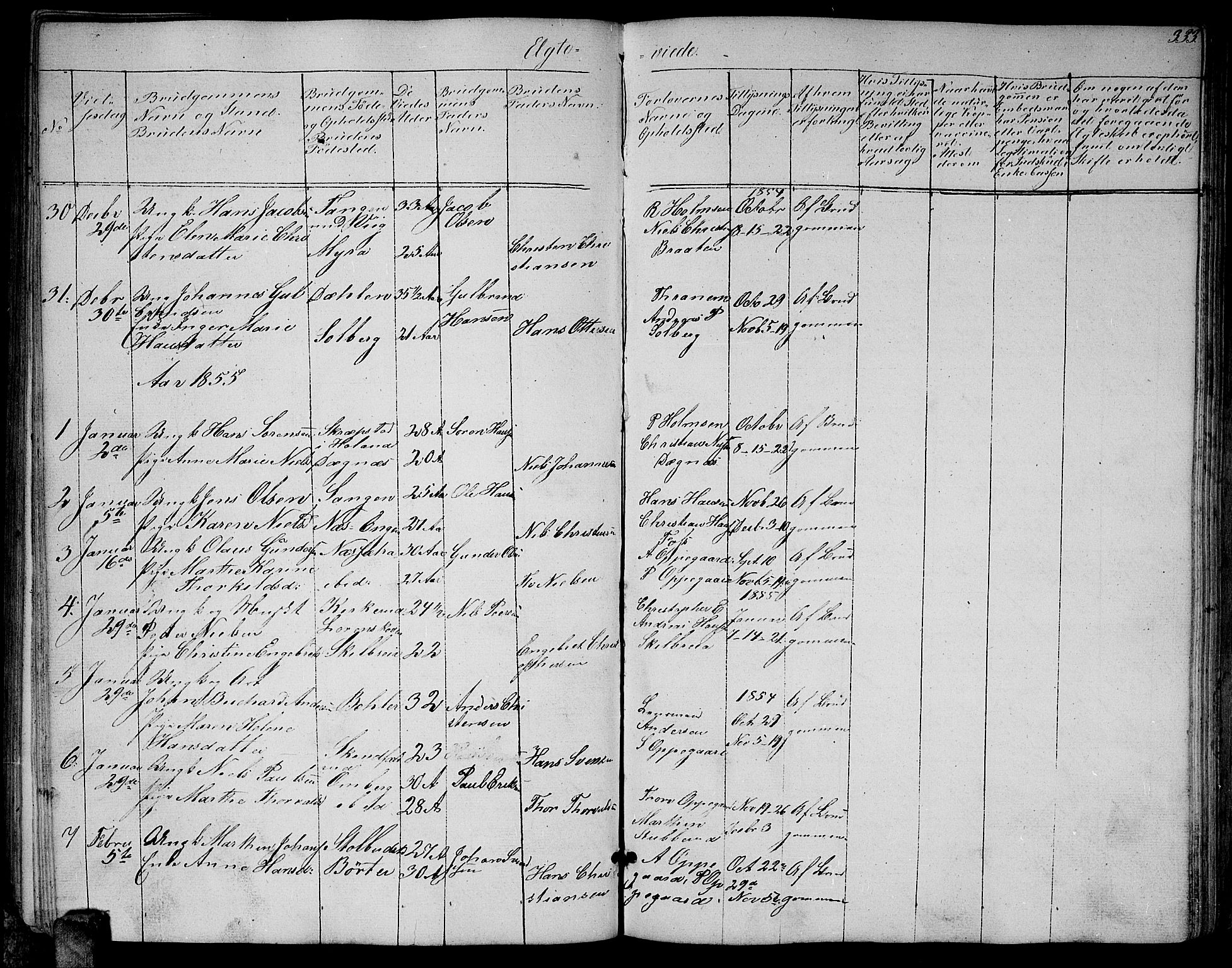 Enebakk prestekontor Kirkebøker, SAO/A-10171c/G/Ga/L0004: Parish register (copy) no. I 4, 1850-1866, p. 333