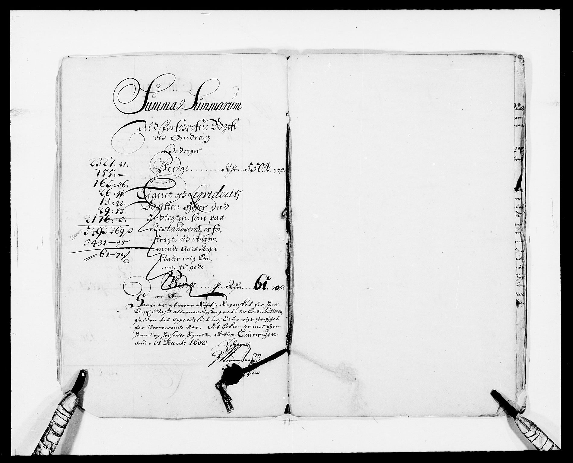 Rentekammeret inntil 1814, Reviderte regnskaper, Fogderegnskap, AV/RA-EA-4092/R33/L1971: Fogderegnskap Larvik grevskap, 1688-1689, p. 11
