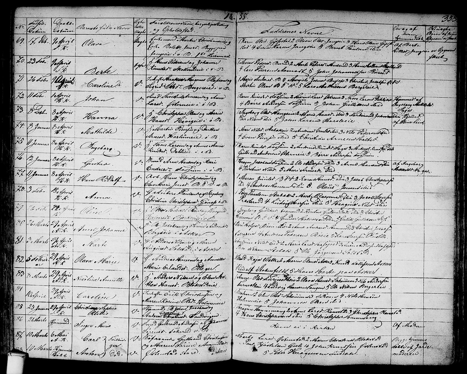 Asker prestekontor Kirkebøker, AV/SAO-A-10256a/F/Fa/L0007: Parish register (official) no. I 7, 1825-1864, p. 358