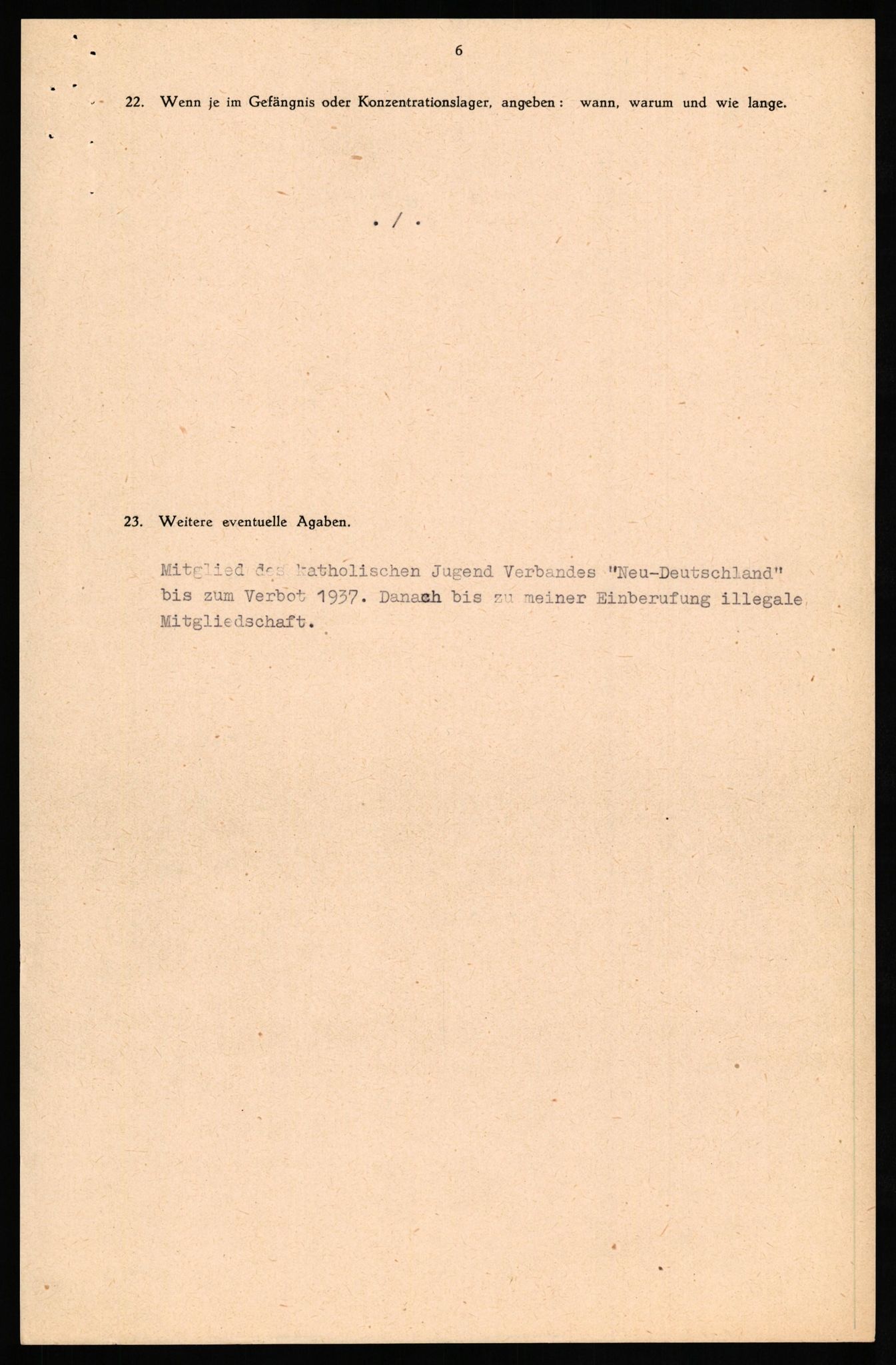 Forsvaret, Forsvarets overkommando II, AV/RA-RAFA-3915/D/Db/L0029: CI Questionaires. Tyske okkupasjonsstyrker i Norge. Tyskere., 1945-1946, p. 104