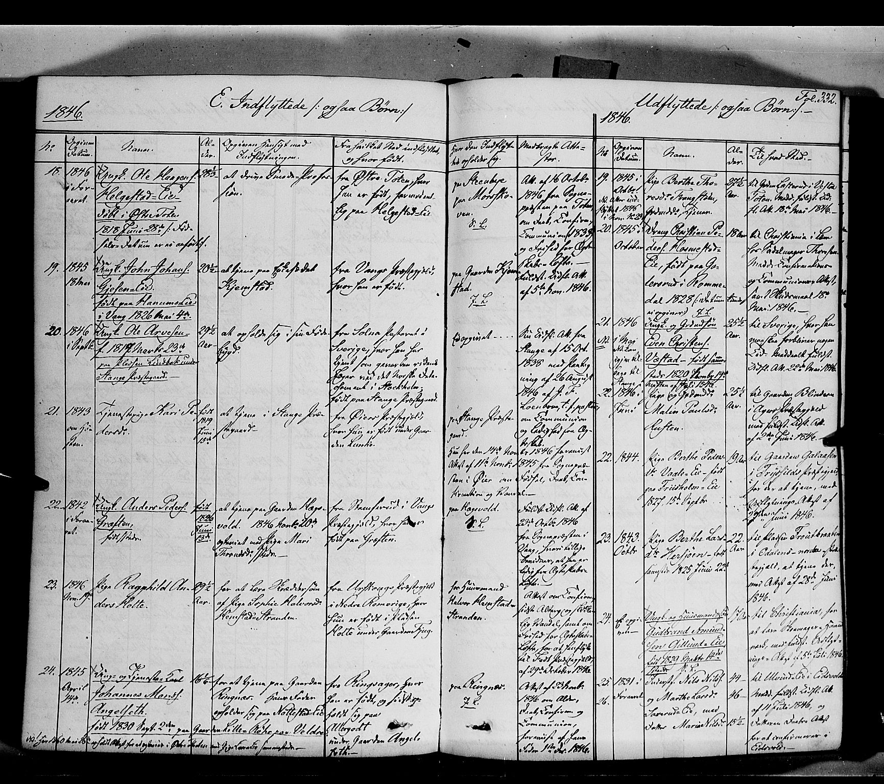 Stange prestekontor, SAH/PREST-002/K/L0011: Parish register (official) no. 11, 1846-1852, p. 332