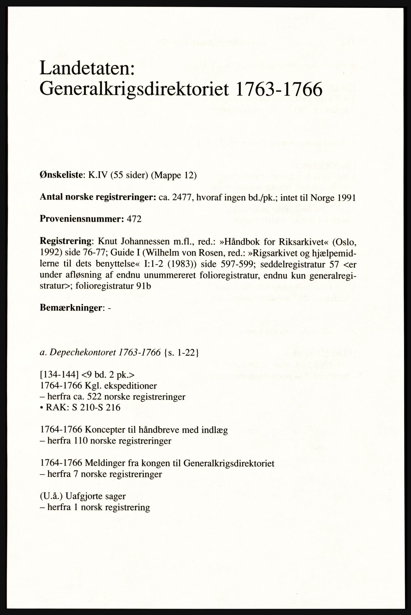 Publikasjoner utgitt av Arkivverket, PUBL/PUBL-001/A/0002: Erik Gøbel: NOREG, Tværregistratur over norgesrelevant materiale i Rigsarkivet i København (2000), 2000, p. 215