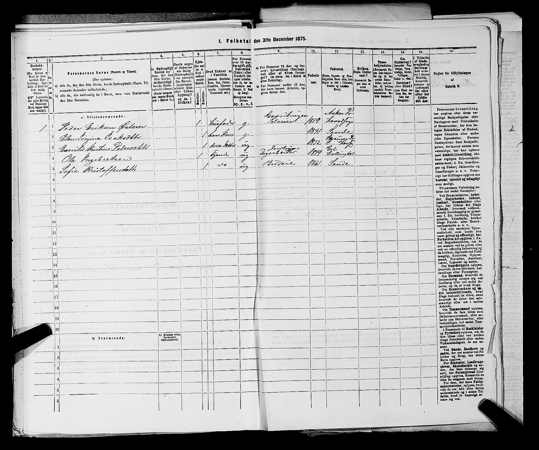 SAKO, 1875 census for 0712P Skoger, 1875, p. 604