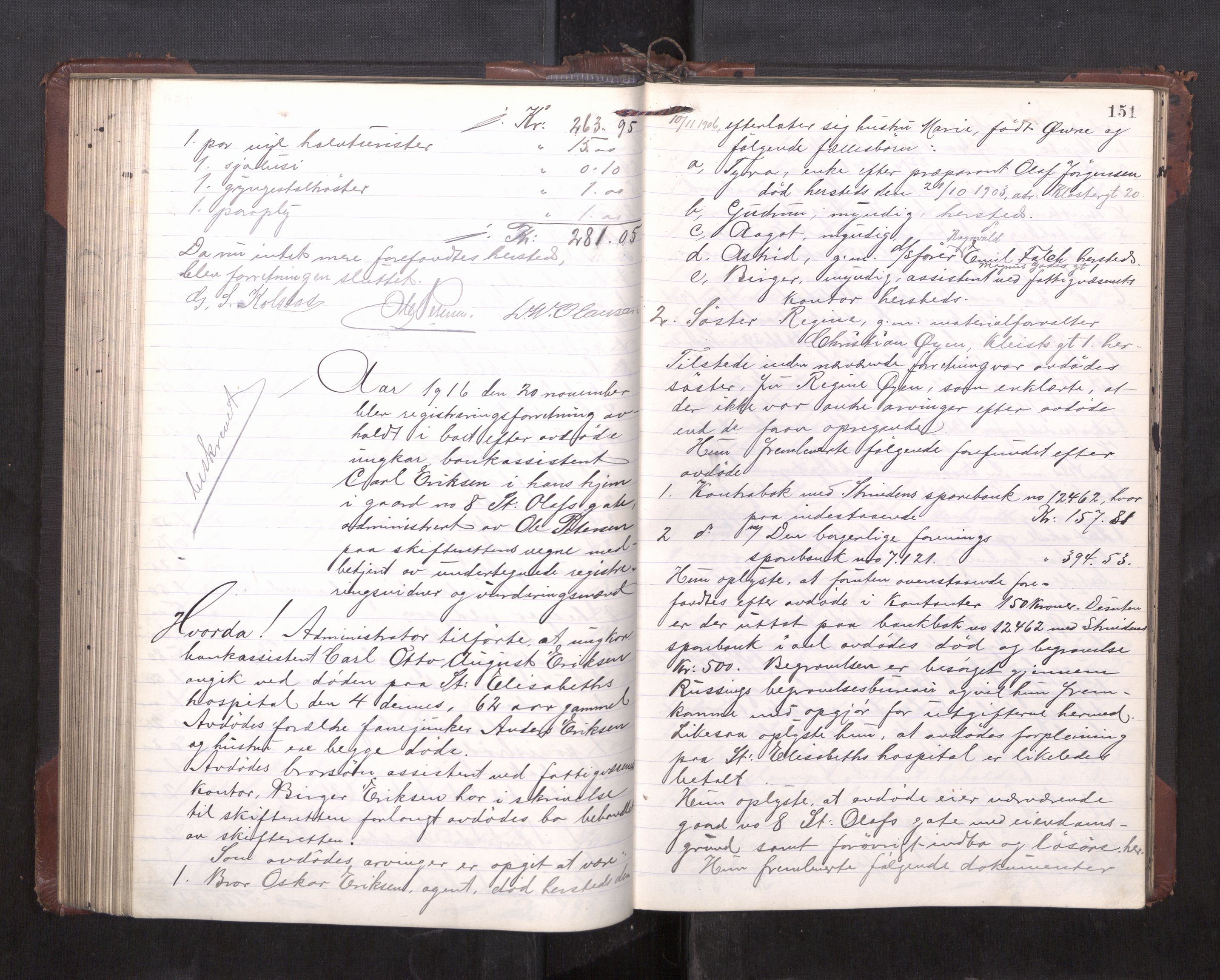 Trondheim byfogd, AV/SAT-A-0003/1/3/3C/L0036: Skifteregistreringsprotokoll - 14/4-24/9. (u/ register), 1915-1918, p. 151
