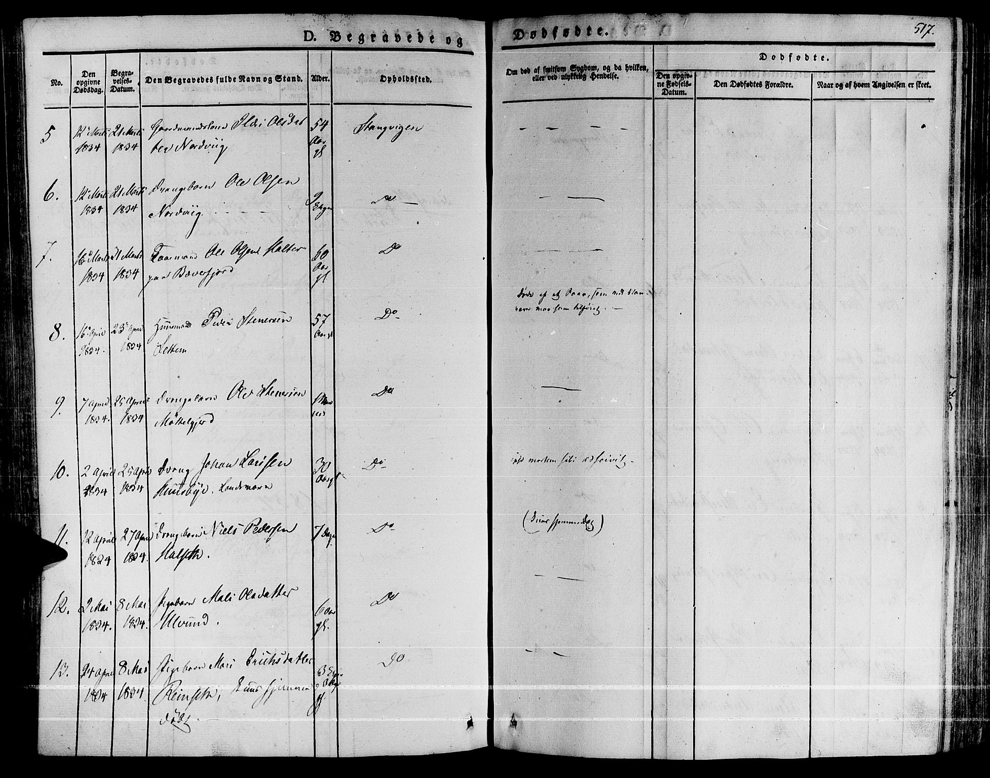 Ministerialprotokoller, klokkerbøker og fødselsregistre - Møre og Romsdal, SAT/A-1454/592/L1024: Parish register (official) no. 592A03 /1, 1831-1849, p. 517