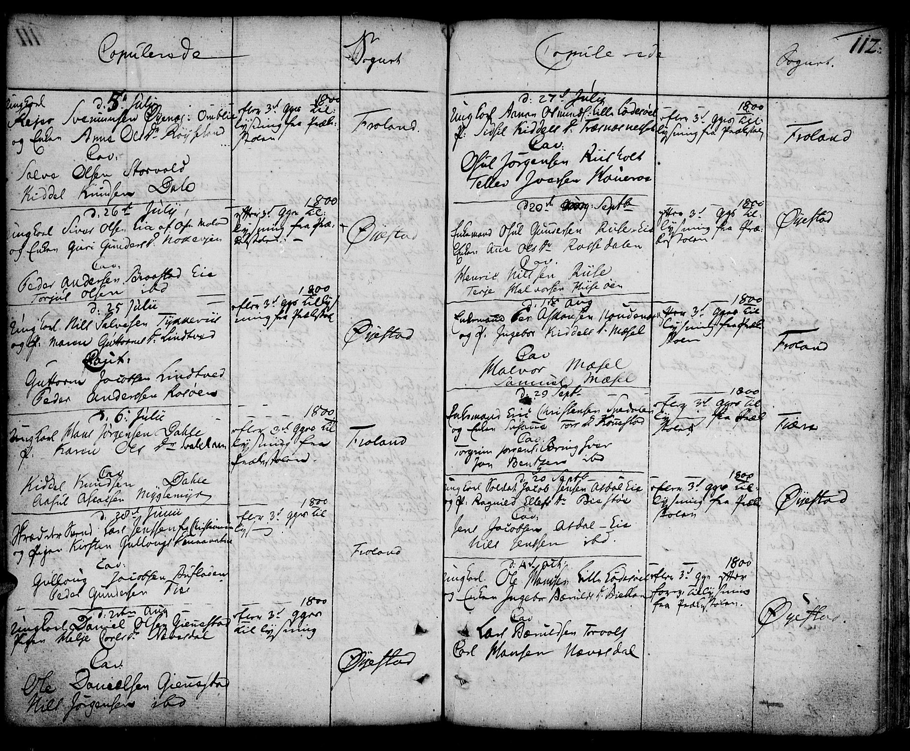 Øyestad sokneprestkontor, SAK/1111-0049/F/Fa/L0009: Parish register (official) no. A 9, 1778-1808, p. 112
