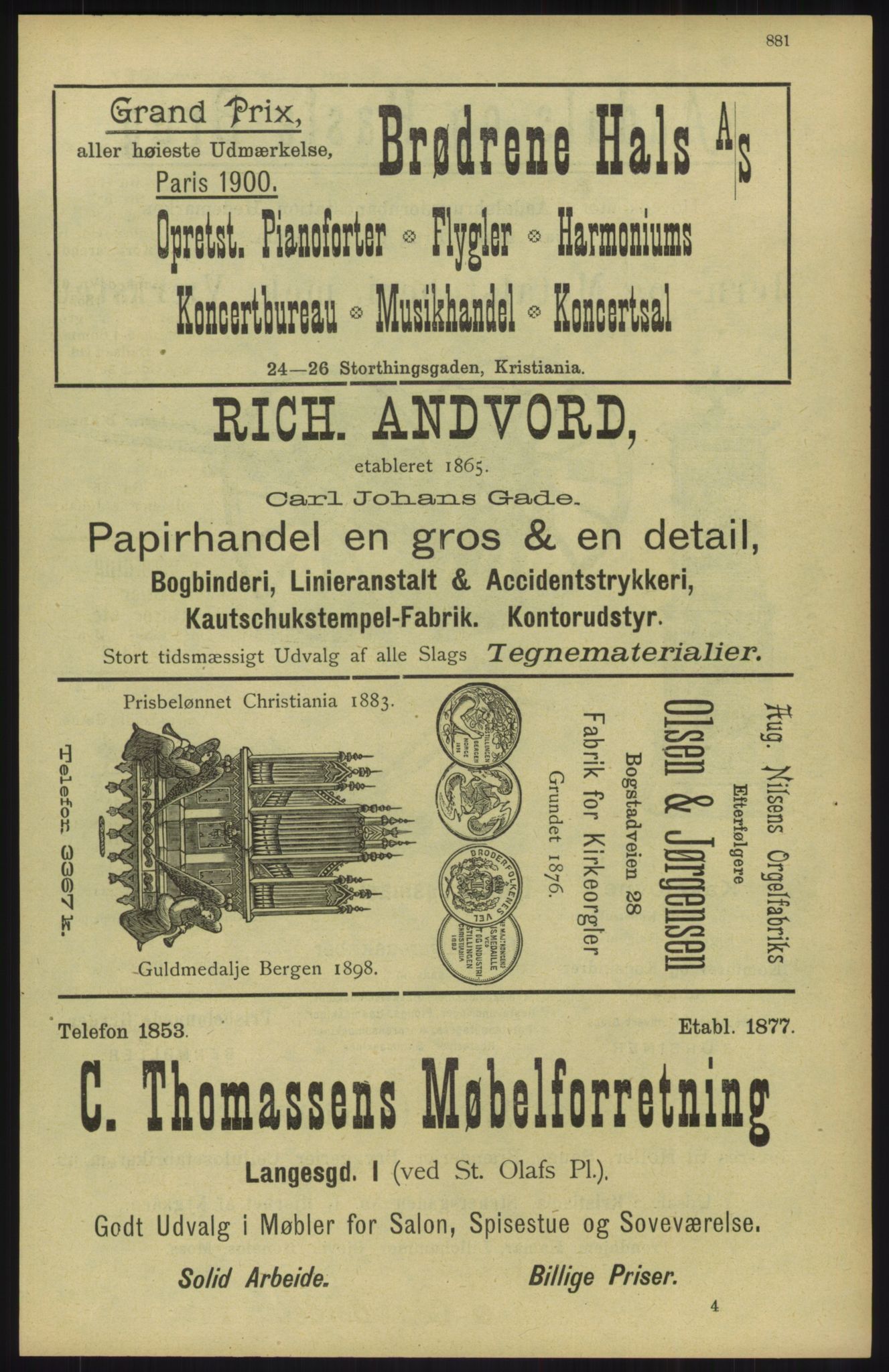 Kristiania/Oslo adressebok, PUBL/-, 1904, p. 881