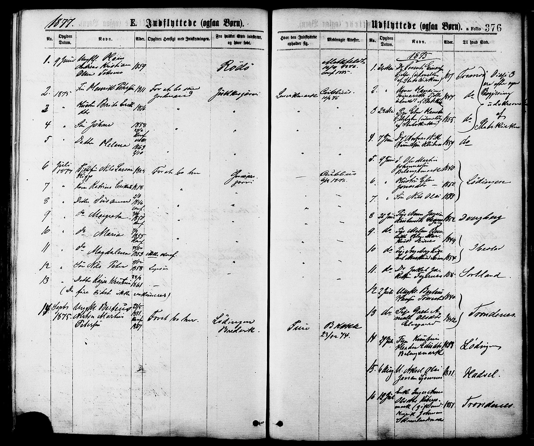 Ministerialprotokoller, klokkerbøker og fødselsregistre - Nordland, SAT/A-1459/863/L0897: Parish register (official) no. 863A09, 1872-1886, p. 376