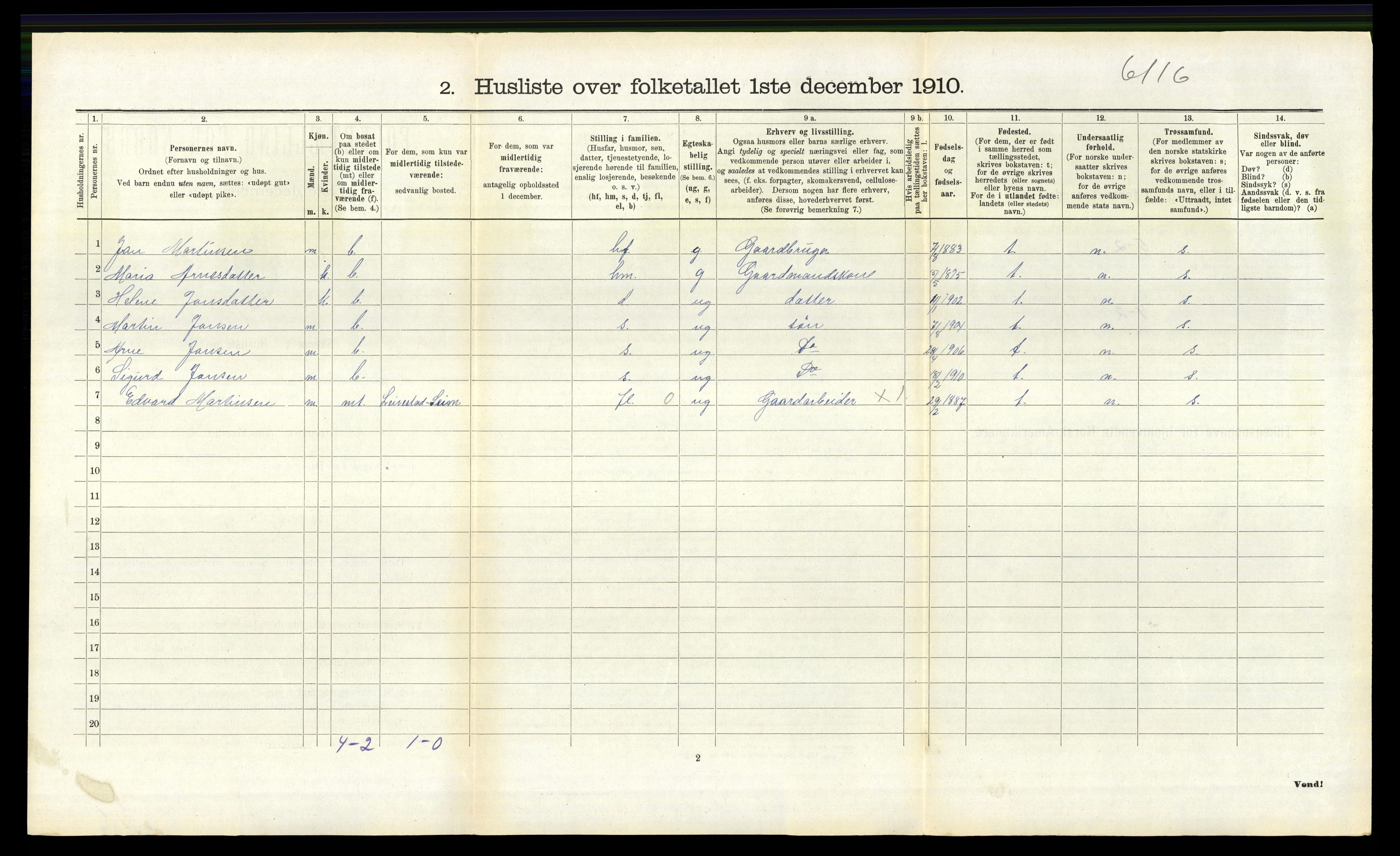 RA, 1910 census for Lindås, 1910, p. 979