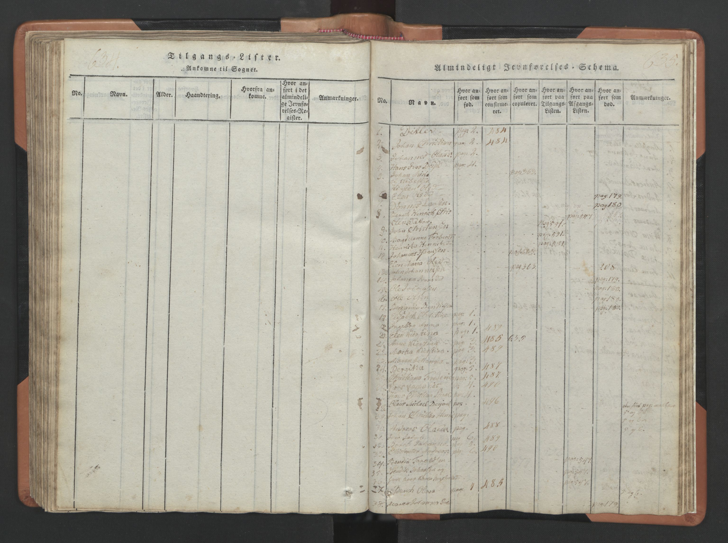 Ministerialprotokoller, klokkerbøker og fødselsregistre - Nordland, SAT/A-1459/810/L0157: Parish register (copy) no. 810C01, 1819-1842, p. 634-635