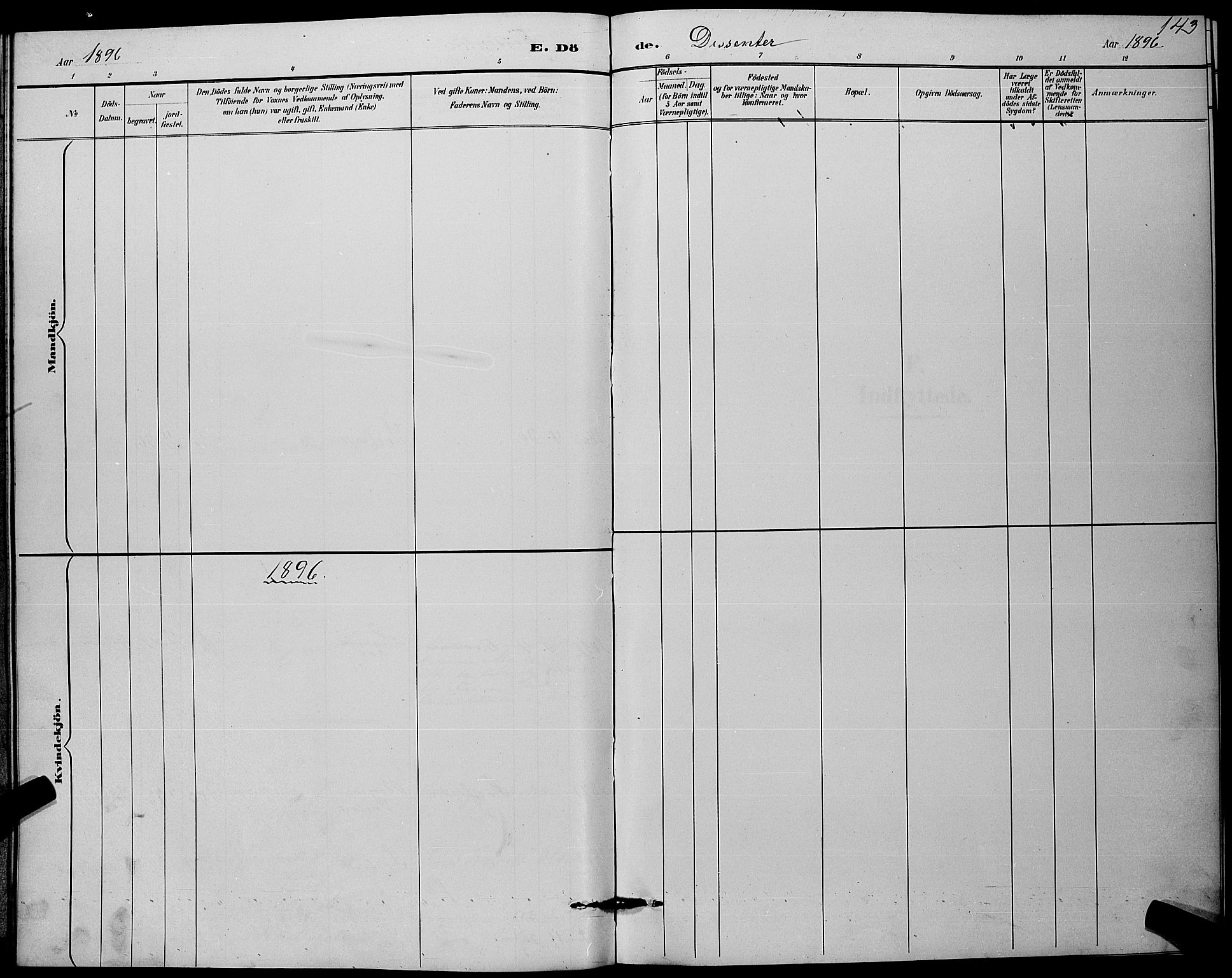 Strømm kirkebøker, AV/SAKO-A-322/G/Gb/L0001: Parish register (copy) no. II 1, 1889-1896, p. 143