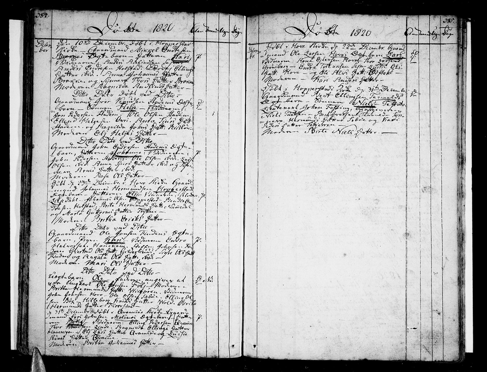 Vik sokneprestembete, SAB/A-81501: Parish register (official) no. A 5, 1787-1820, p. 384-385