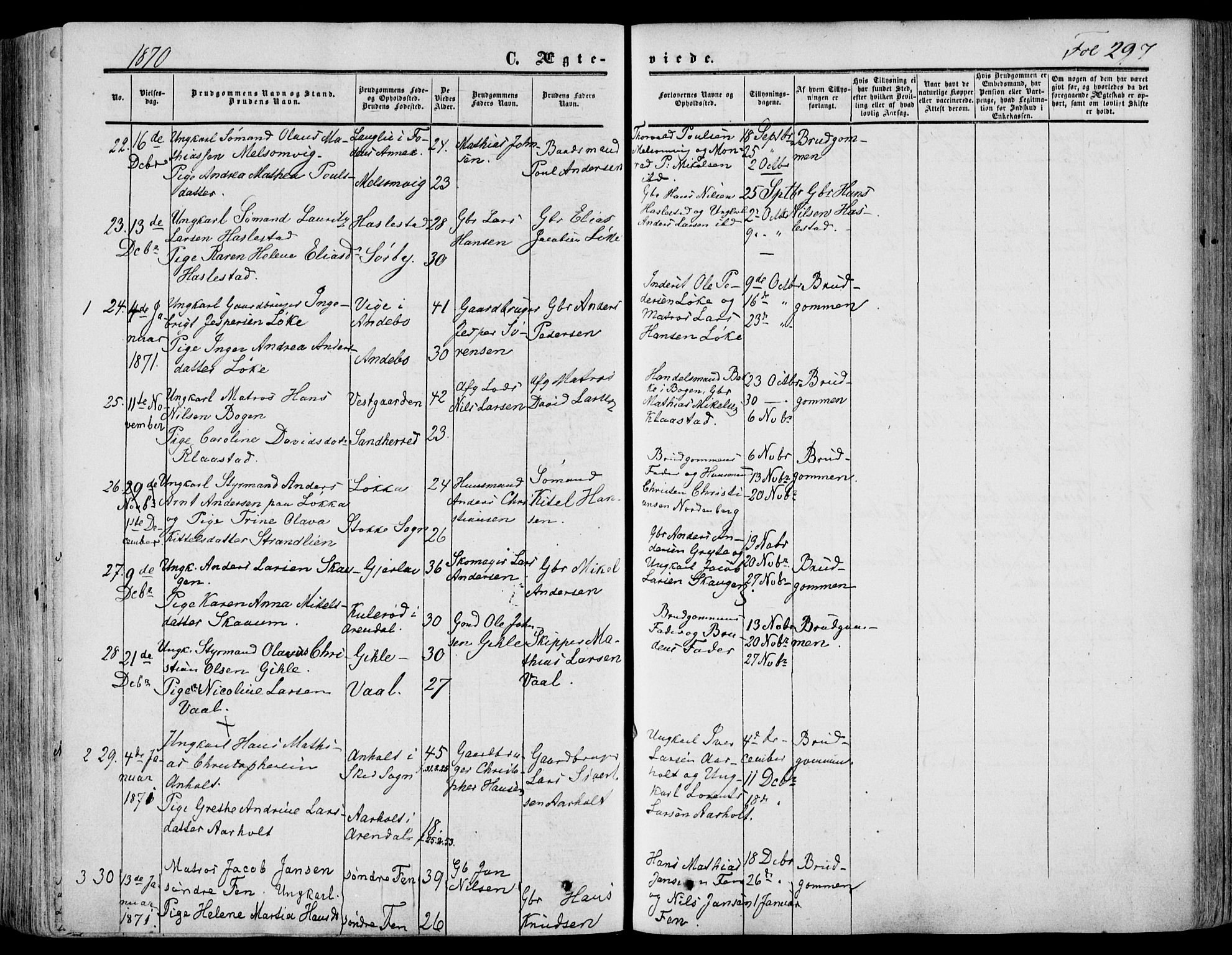 Stokke kirkebøker, AV/SAKO-A-320/F/Fa/L0008: Parish register (official) no. I 8, 1858-1871, p. 297