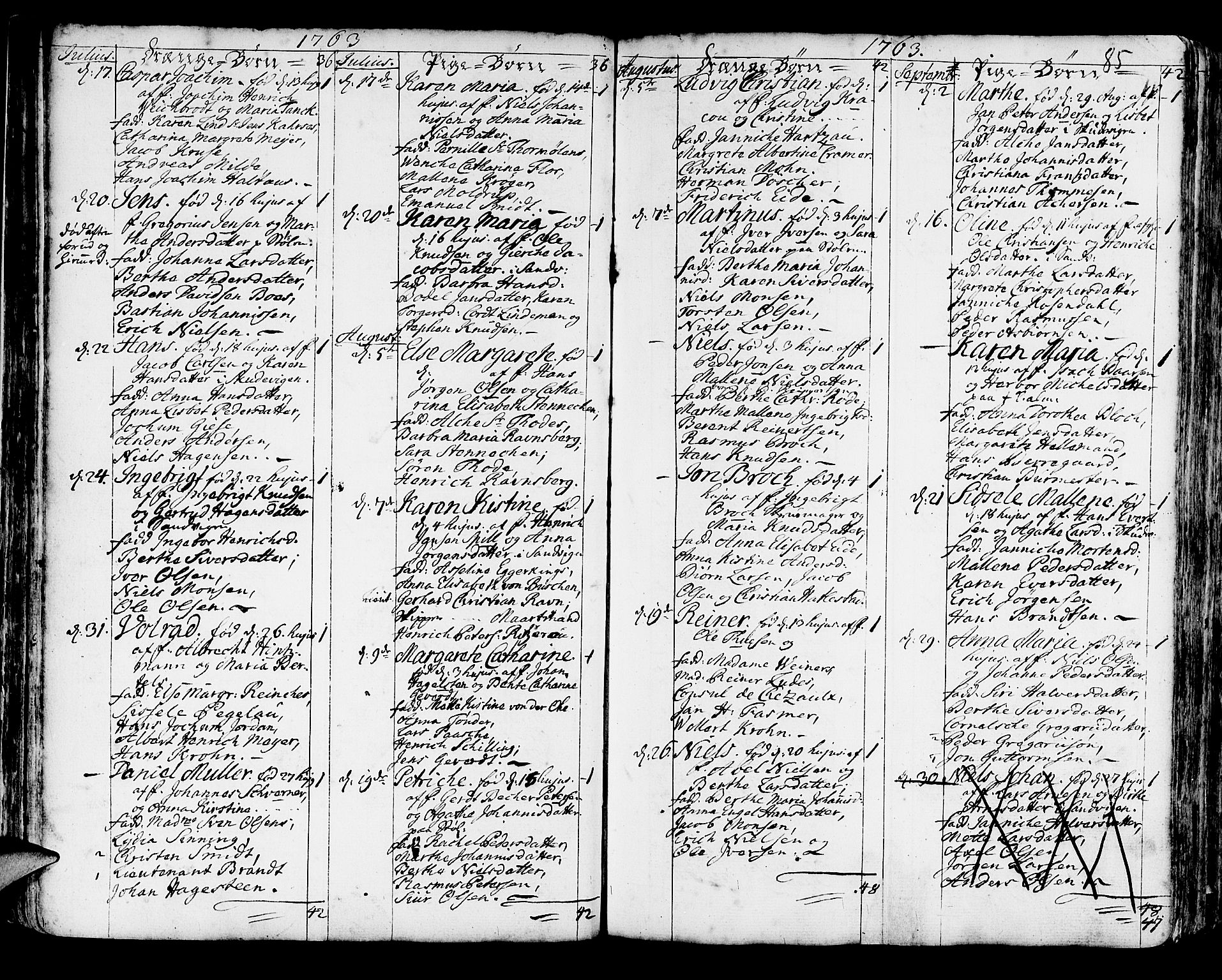 Korskirken sokneprestembete, AV/SAB-A-76101/H/Haa/L0005: Parish register (official) no. A 5, 1751-1789, p. 85