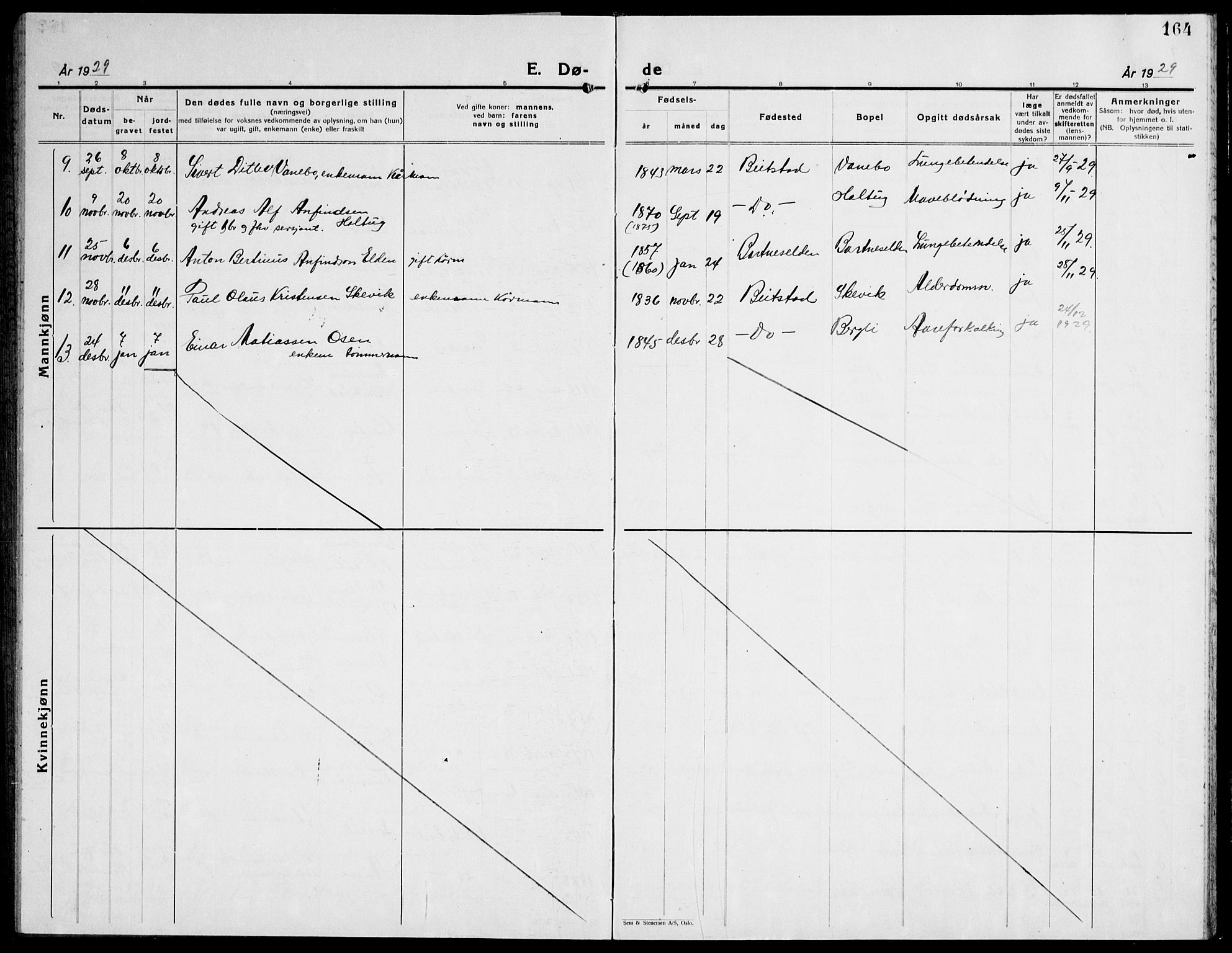 Ministerialprotokoller, klokkerbøker og fødselsregistre - Nord-Trøndelag, SAT/A-1458/741/L0403: Parish register (copy) no. 741C04, 1925-1944, p. 164