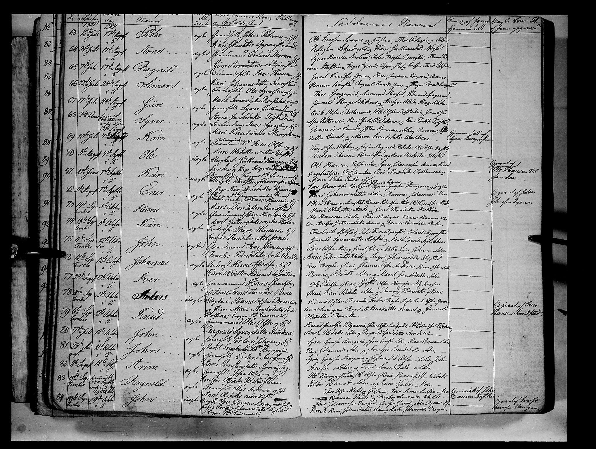 Vågå prestekontor, AV/SAH-PREST-076/H/Ha/Haa/L0005: Parish register (official) no. 5 /1, 1842-1856, p. 51