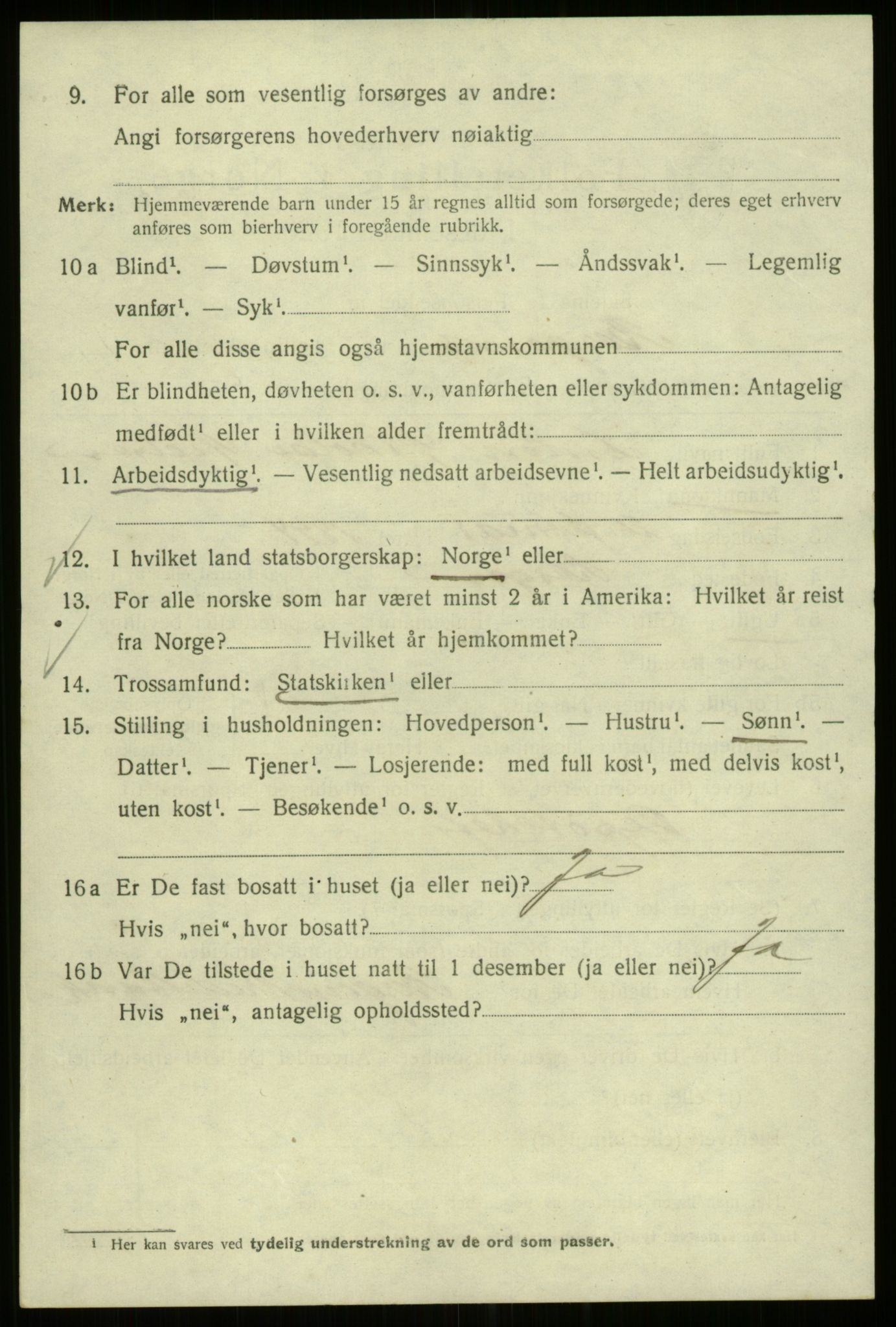 SAB, 1920 census for Bergen, 1920, p. 172071