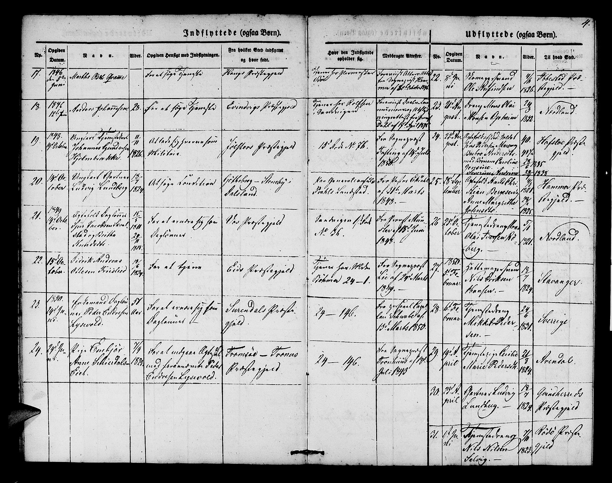 Korskirken sokneprestembete, SAB/A-76101/H/Hab: Parish register (copy) no. F 1, 1844-1858, p. 4