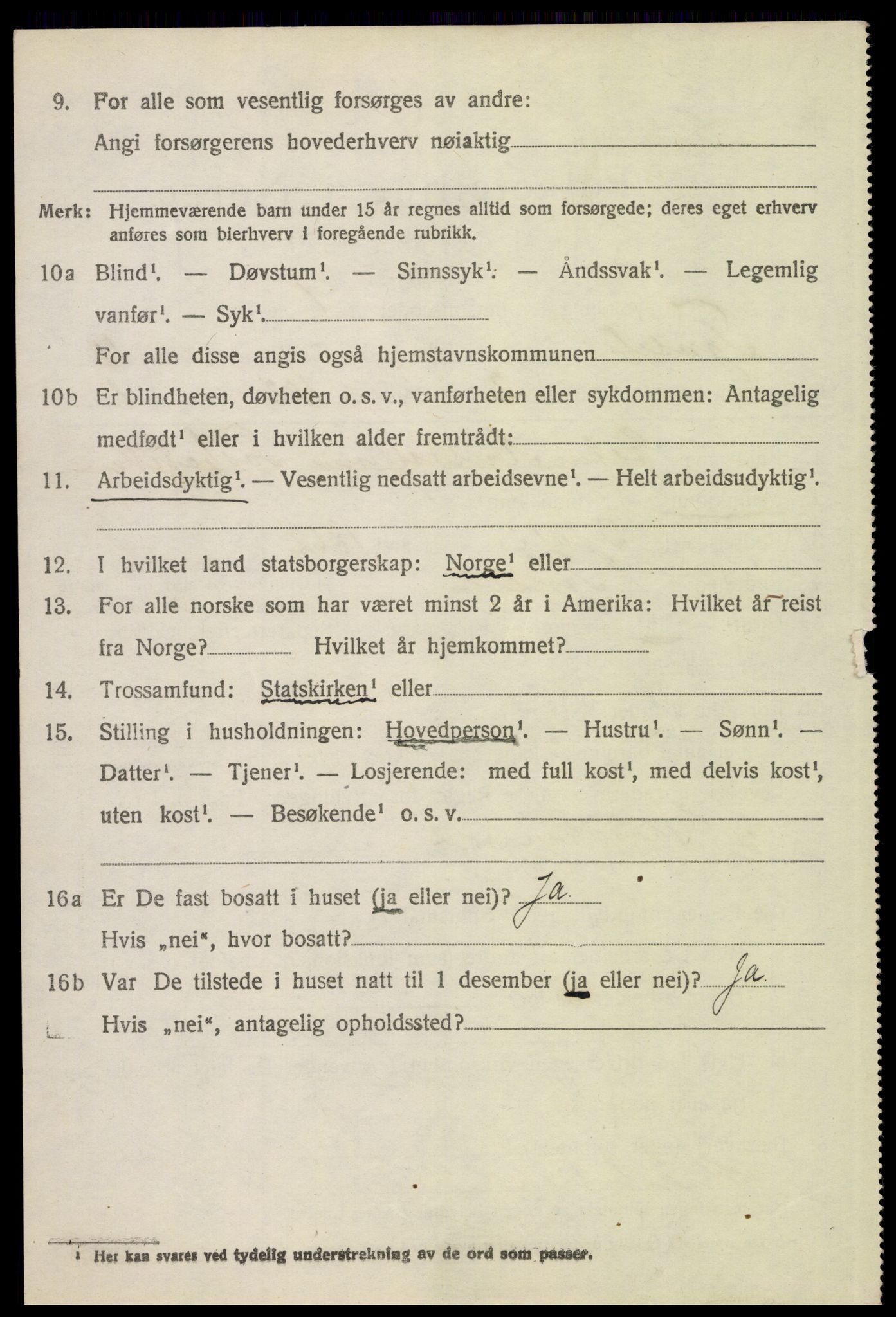 SAH, 1920 census for Tynset, 1920, p. 8033