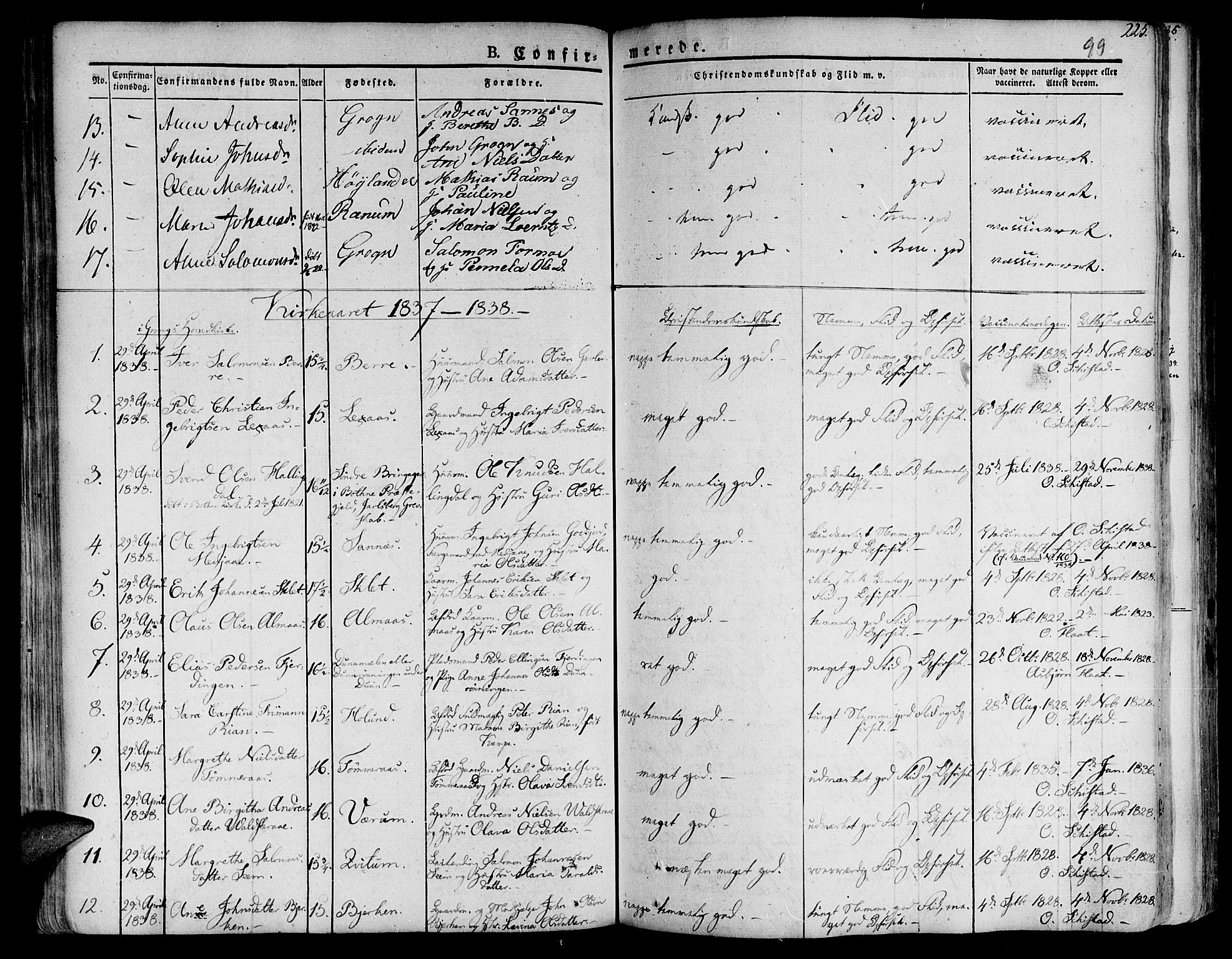 Ministerialprotokoller, klokkerbøker og fødselsregistre - Nord-Trøndelag, SAT/A-1458/758/L0510: Parish register (official) no. 758A01 /1, 1821-1841, p. 99