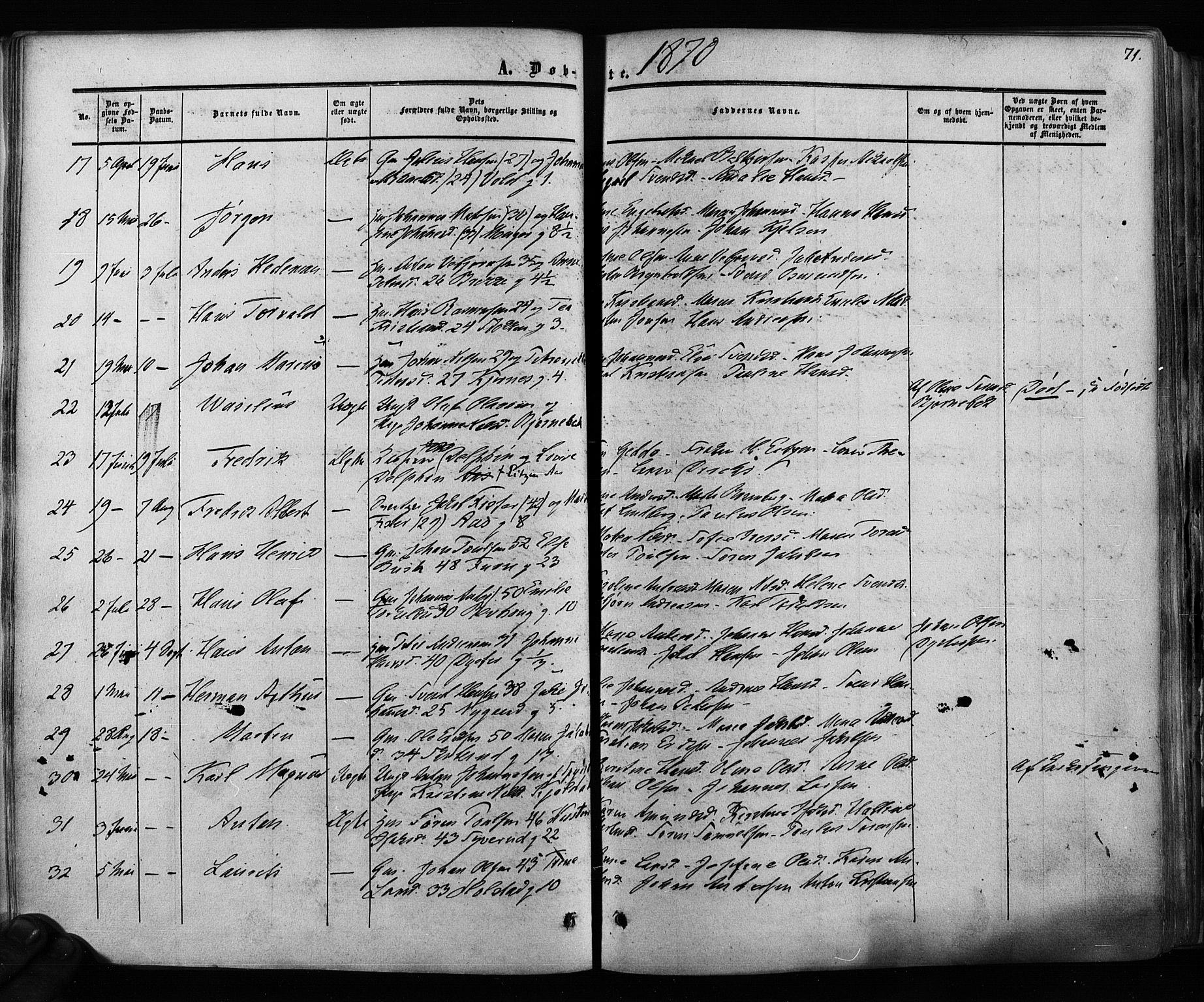 Ås prestekontor Kirkebøker, SAO/A-10894/F/Fa/L0007: Parish register (official) no. I 7, 1854-1870, p. 71